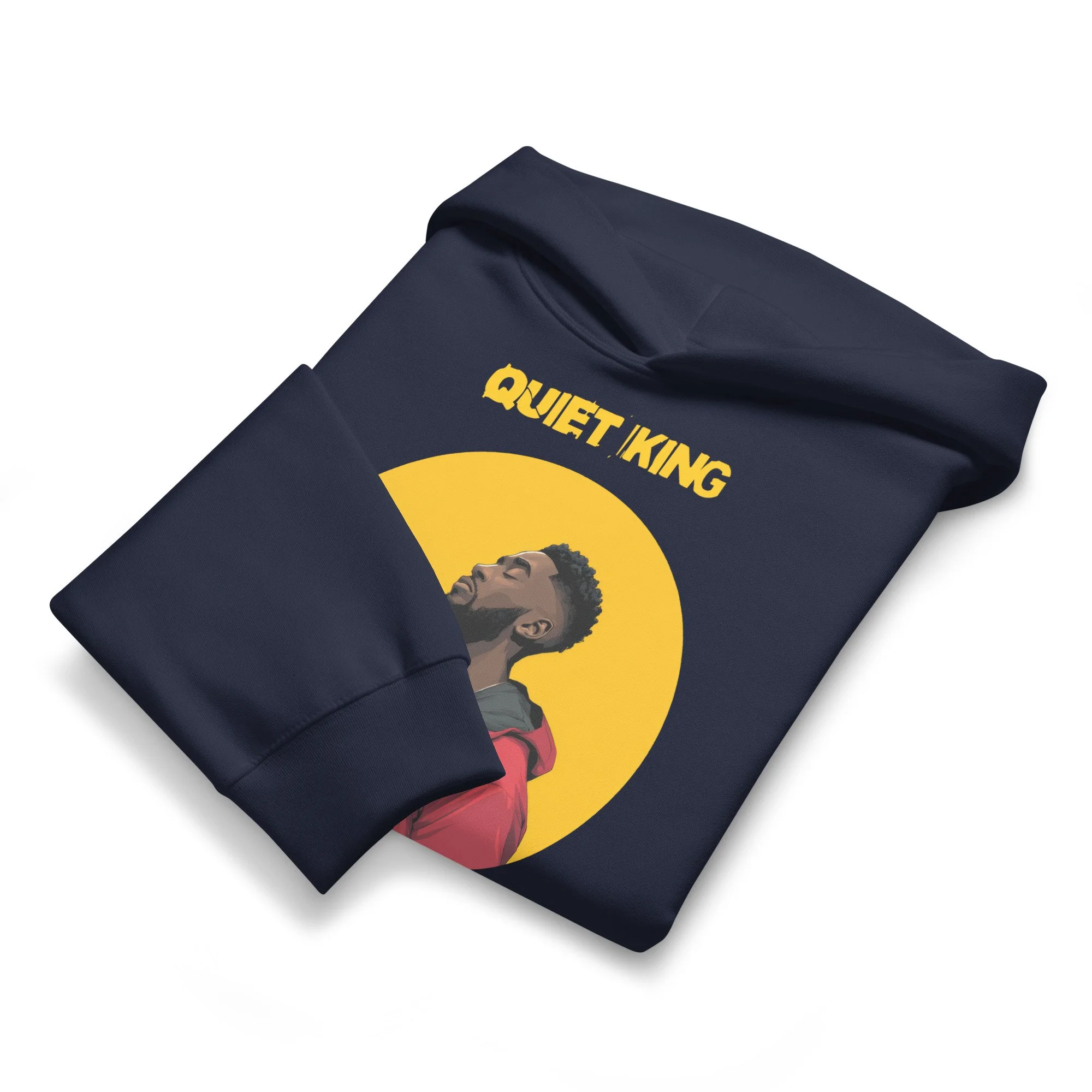 IntrovertedAlpha™ Oversized Hoodie in Navy for men, minimalist heavyweight hoodie with a relaxed streetwear fit