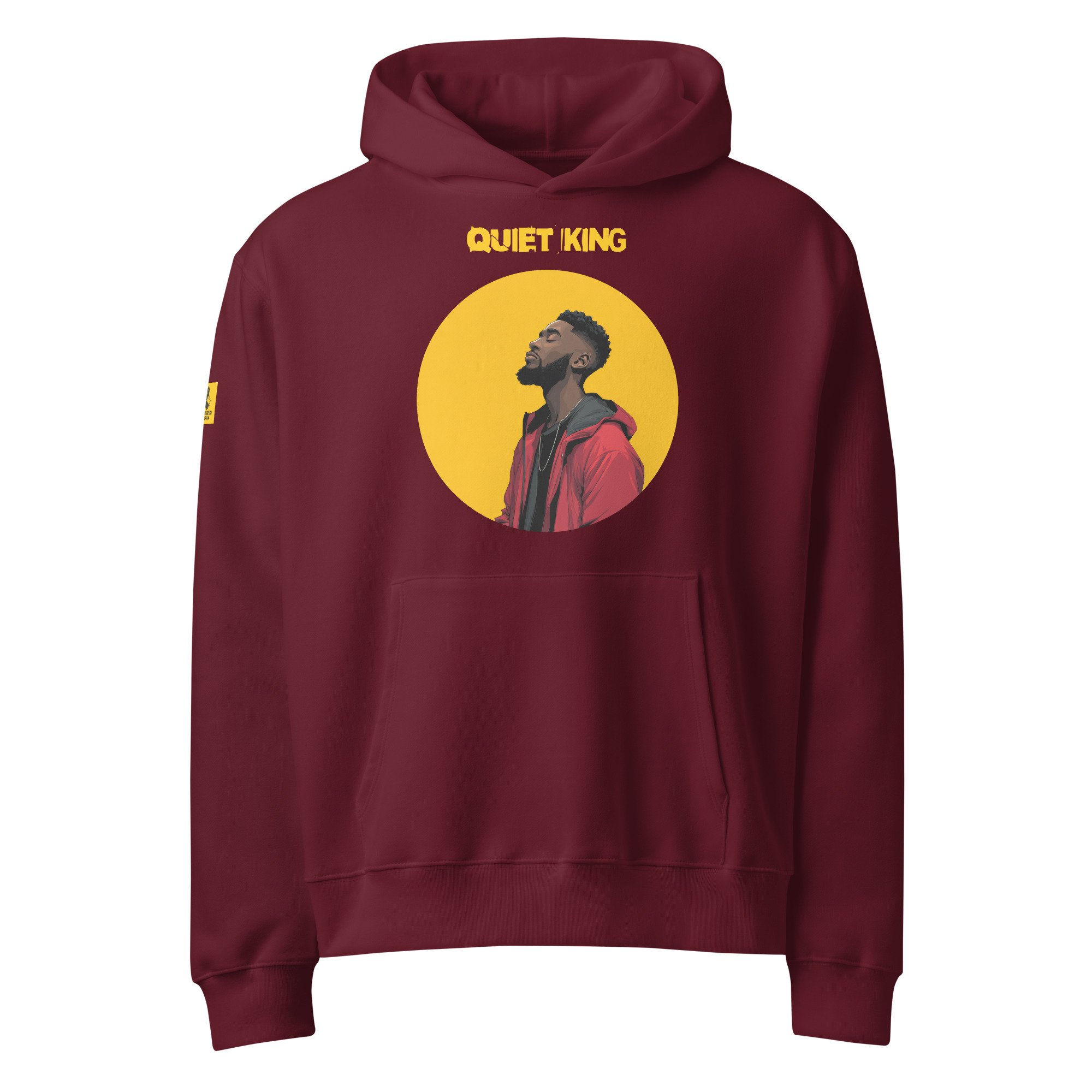 IntrovertedAlpha™ Oversized Hoodie in Maroon for men, premium oversized hoodie with heavyweight comfort