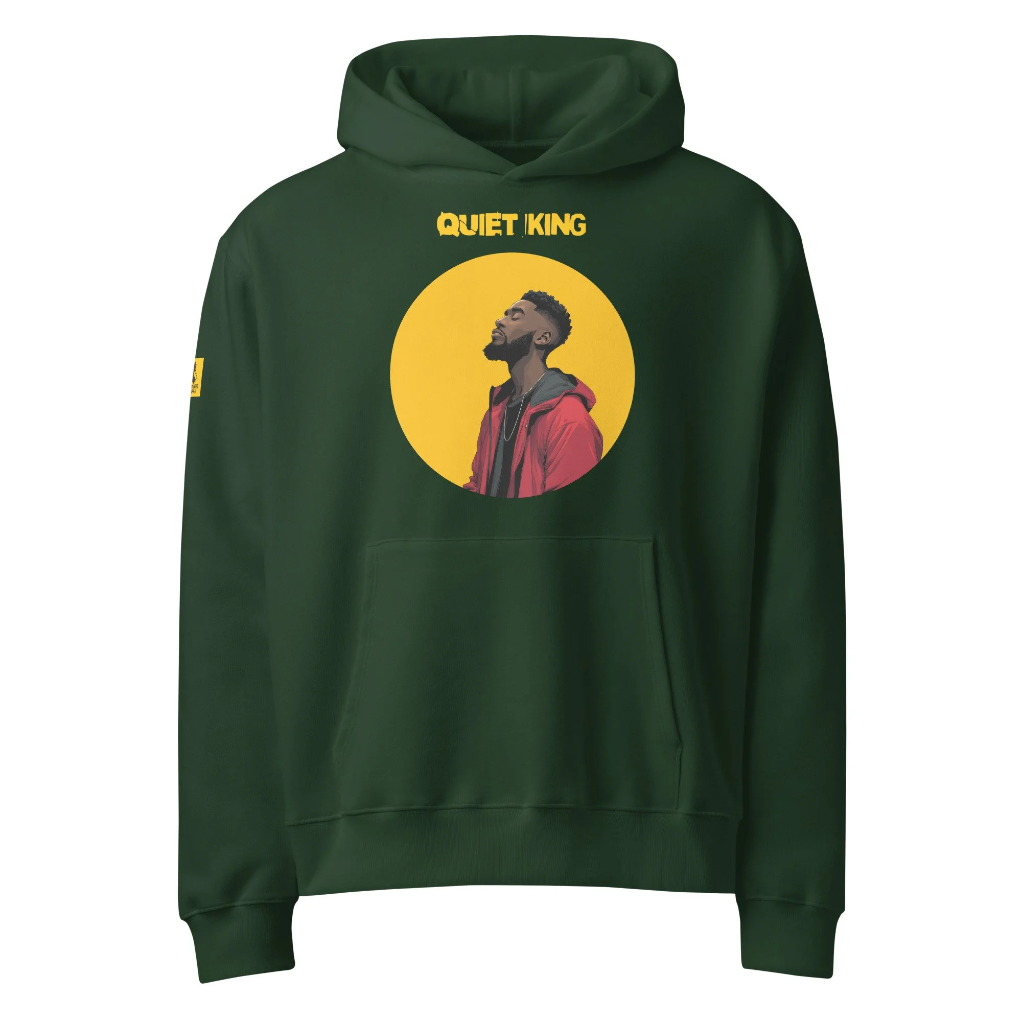 IntrovertedAlpha™ Oversized Hoodie in Forest for men, elevated everyday streetwear with a relaxed oversized fit