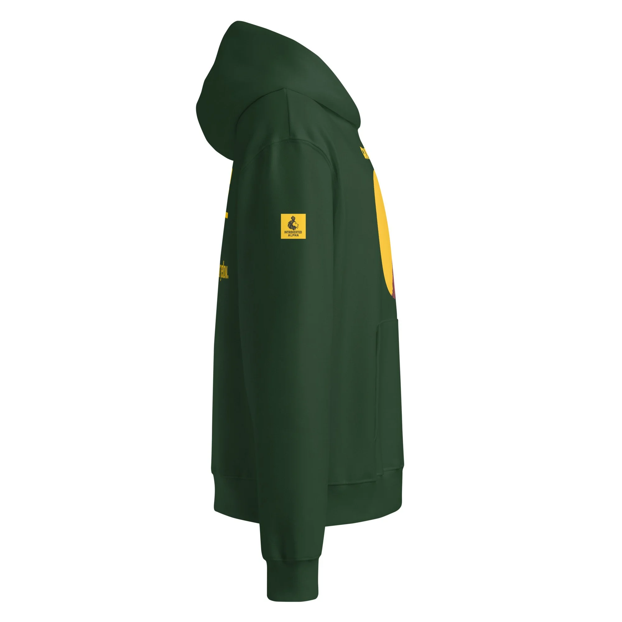 IntrovertedAlpha™ Oversized Hoodie in Forest for men, elevated everyday streetwear with a relaxed oversized fit
