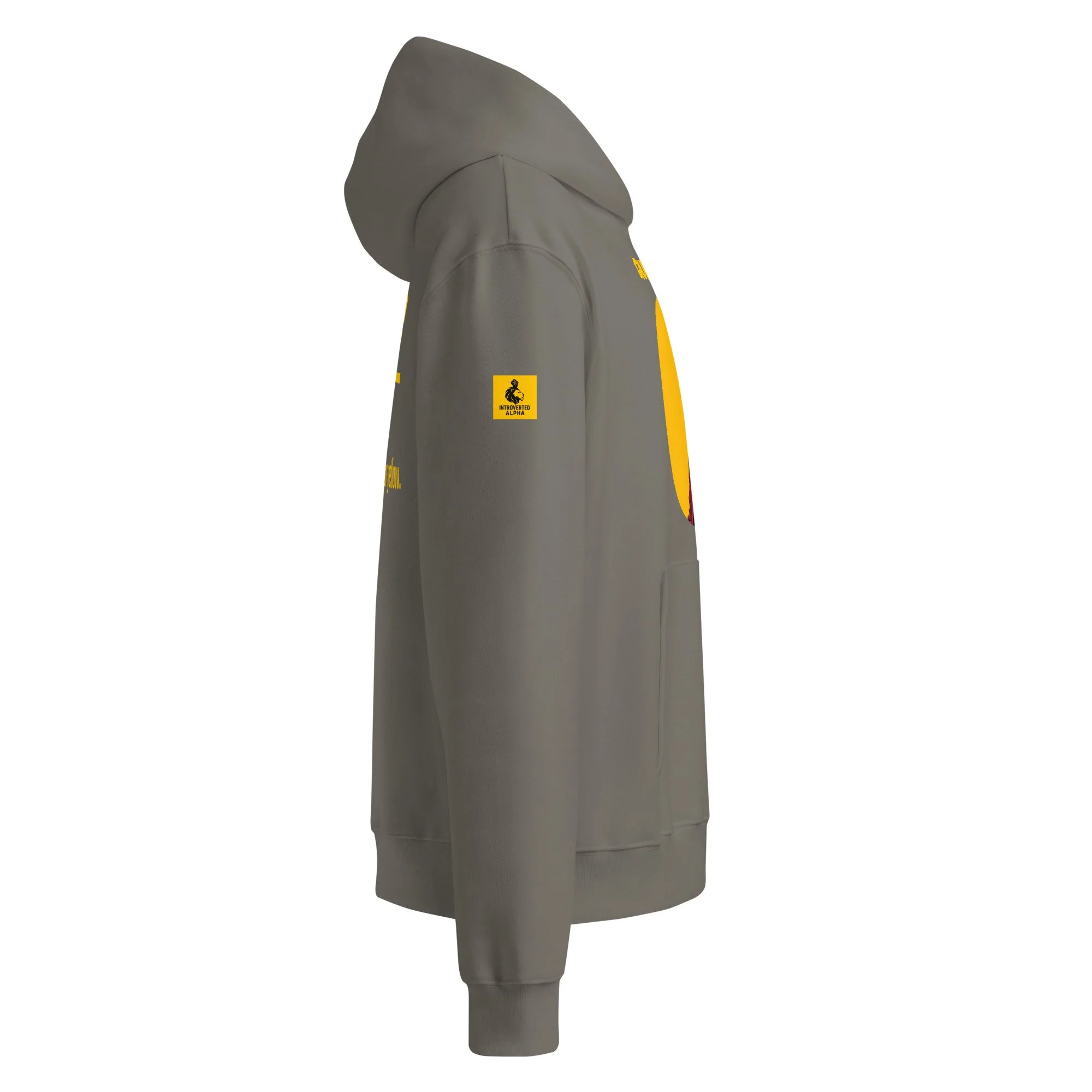 IntrovertedAlpha™ Oversized Hoodie in Asphalt for men, clean minimalist hoodie with premium heavyweight comfort