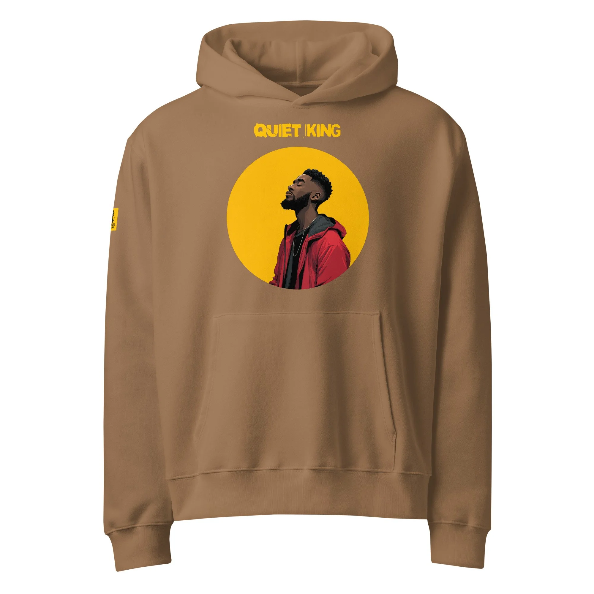 IntrovertedAlpha™ Oversized Hoodie in Vintage Brown for men, premium oversized streetwear with a warm neutral tone