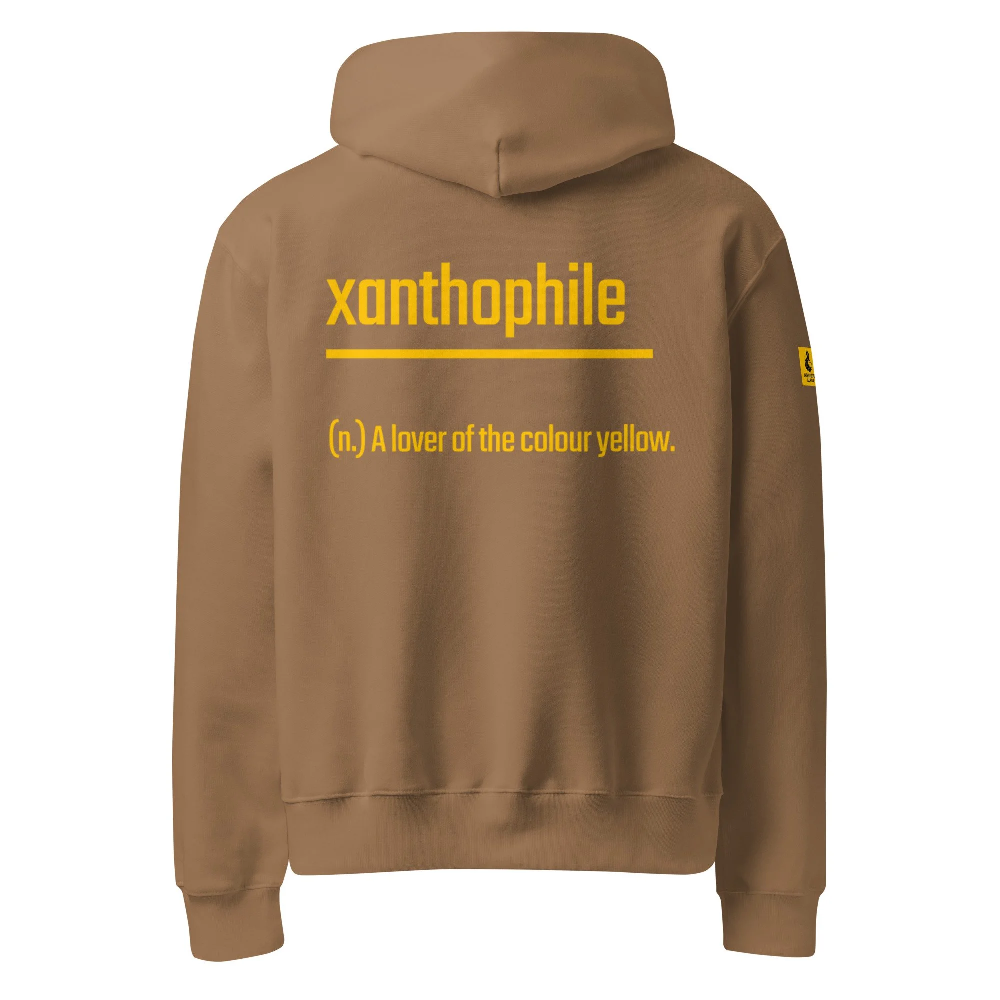 IntrovertedAlpha™ Oversized Hoodie in Vintage Brown for men, premium oversized streetwear with a warm neutral tone