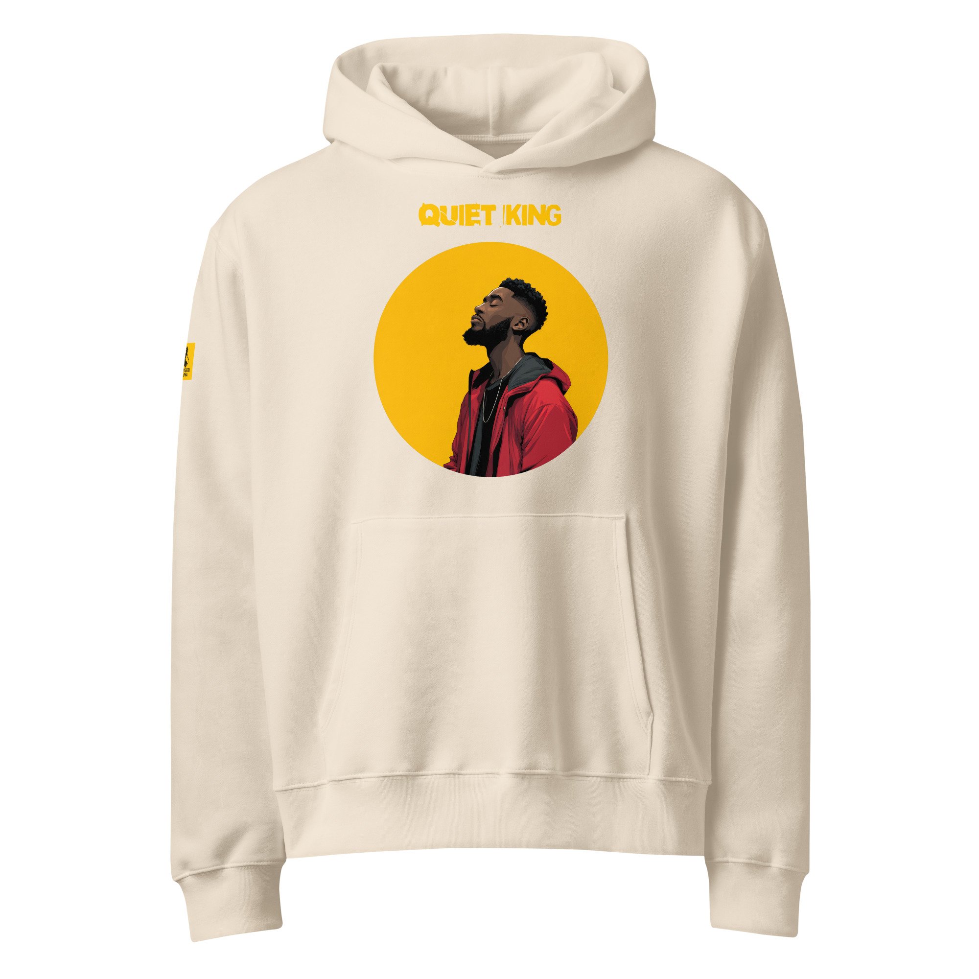 IntrovertedAlpha™ Oversized Hoodie in Dust for men, soft neutral heavyweight hoodie with a relaxed fit