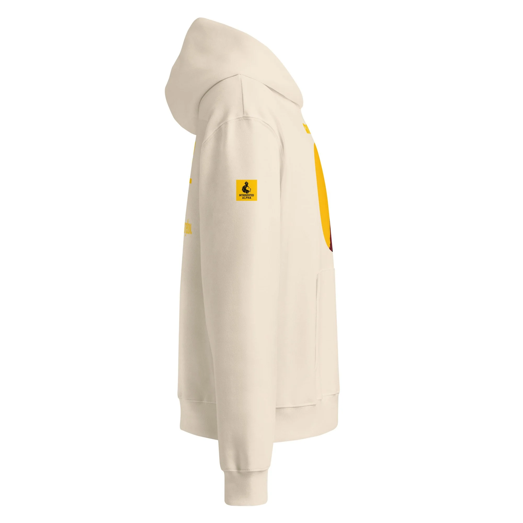 IntrovertedAlpha™ Oversized Hoodie in Dust for men, soft neutral heavyweight hoodie with a relaxed fit
