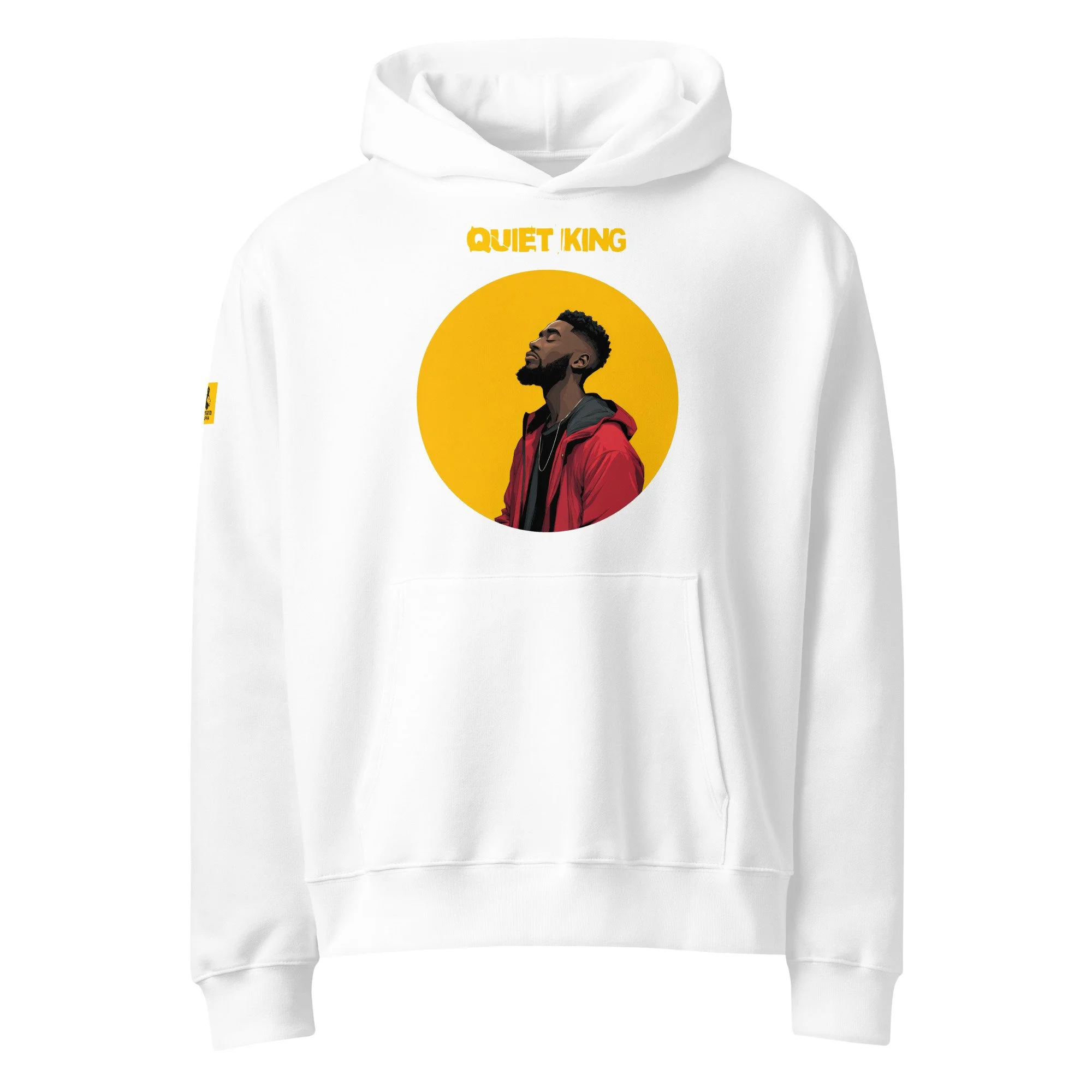 IntrovertedAlpha™ Oversized Hoodie in White for men, crisp minimalist oversized hoodie with premium streetwear appeal