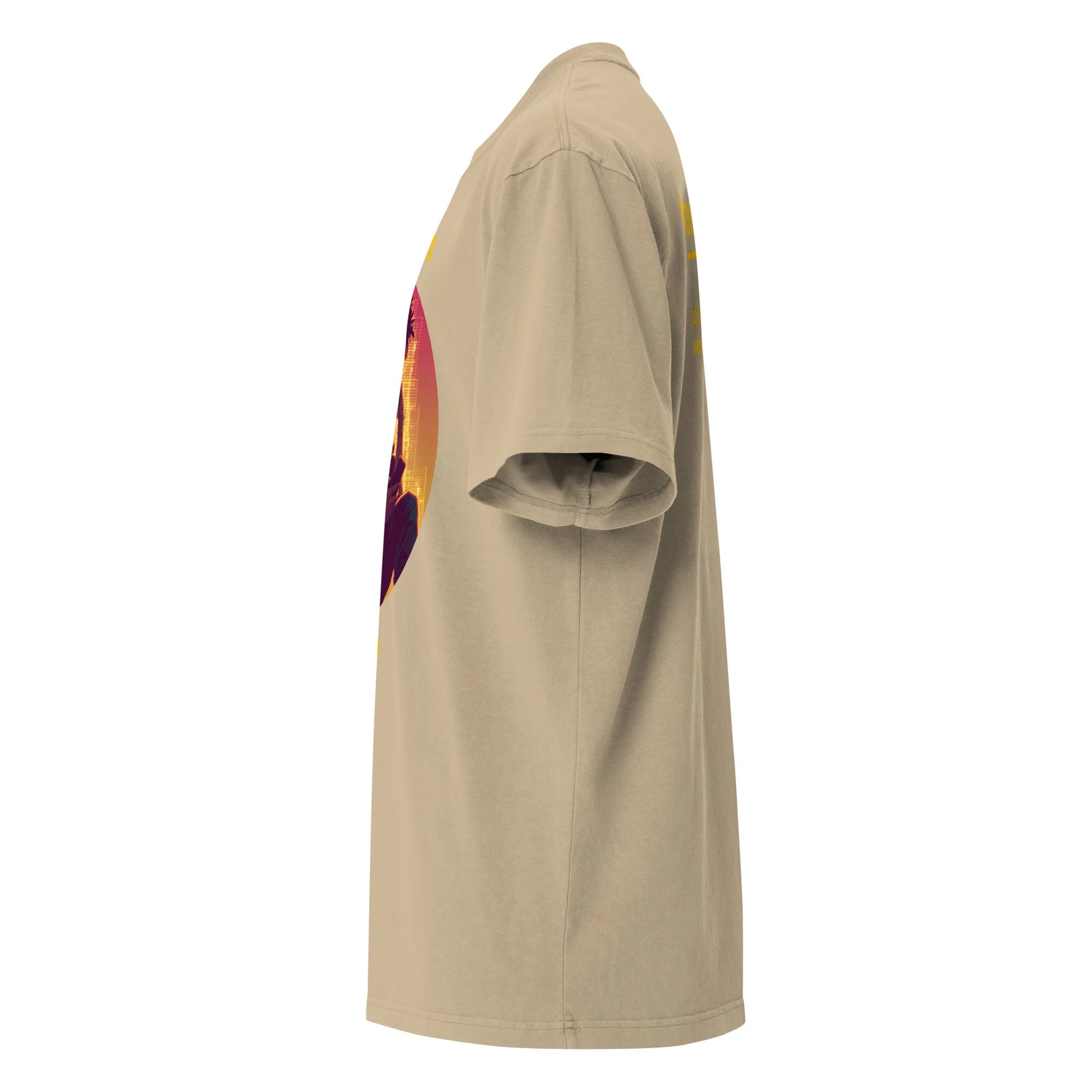 IntrovertedAlpha™ Oversized Faded T-Shirt in Faded Khaki for men, neutral oversized T-shirt with casual streetwear style