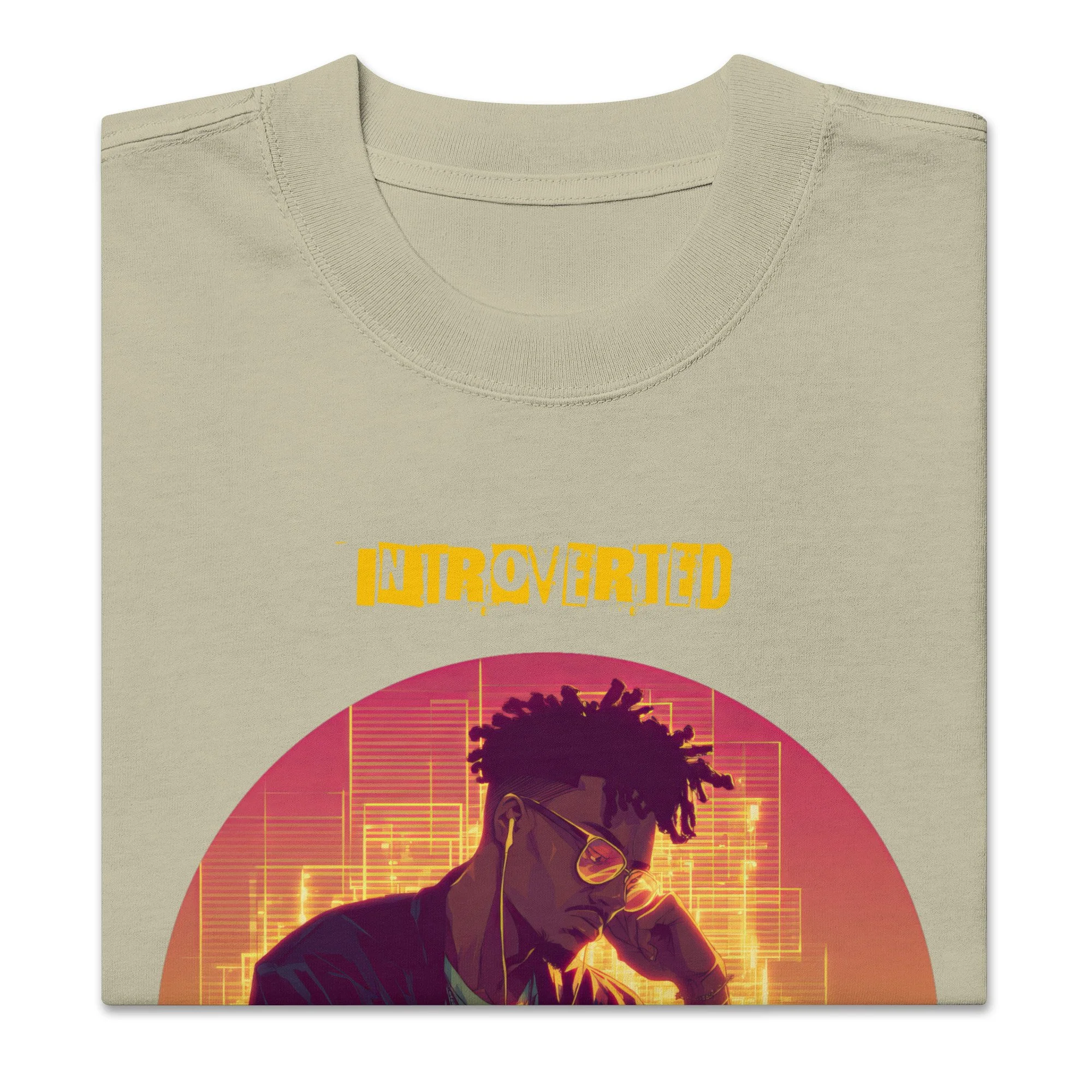 IntrovertedAlpha™ Oversized Faded T-Shirt in Faded Eucalyptus for men, washed green oversized T-shirt with premium casual style