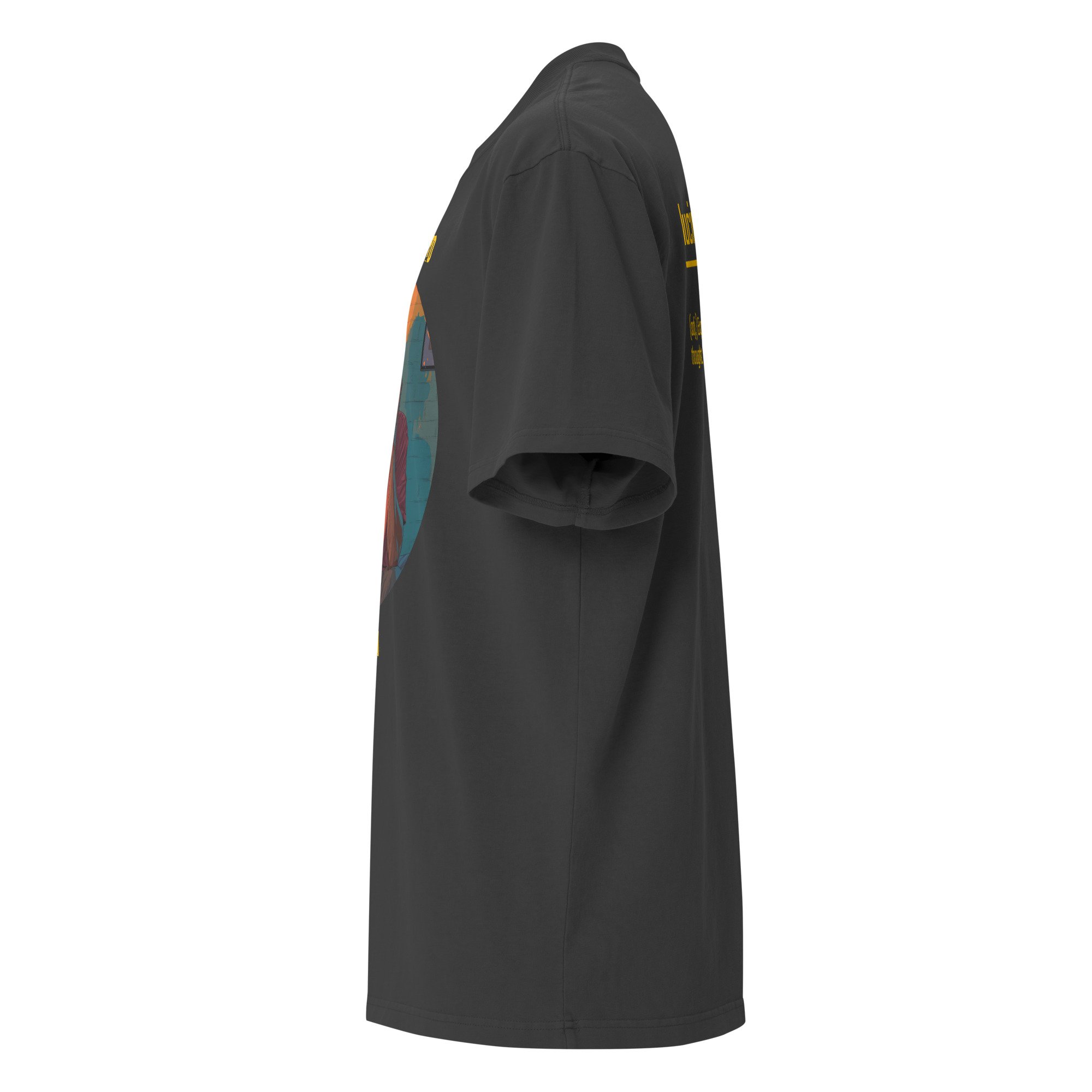 IntrovertedAlpha™ Oversized Faded T-Shirt in Faded Black for men, vintage-wash streetwear with a relaxed oversized fit