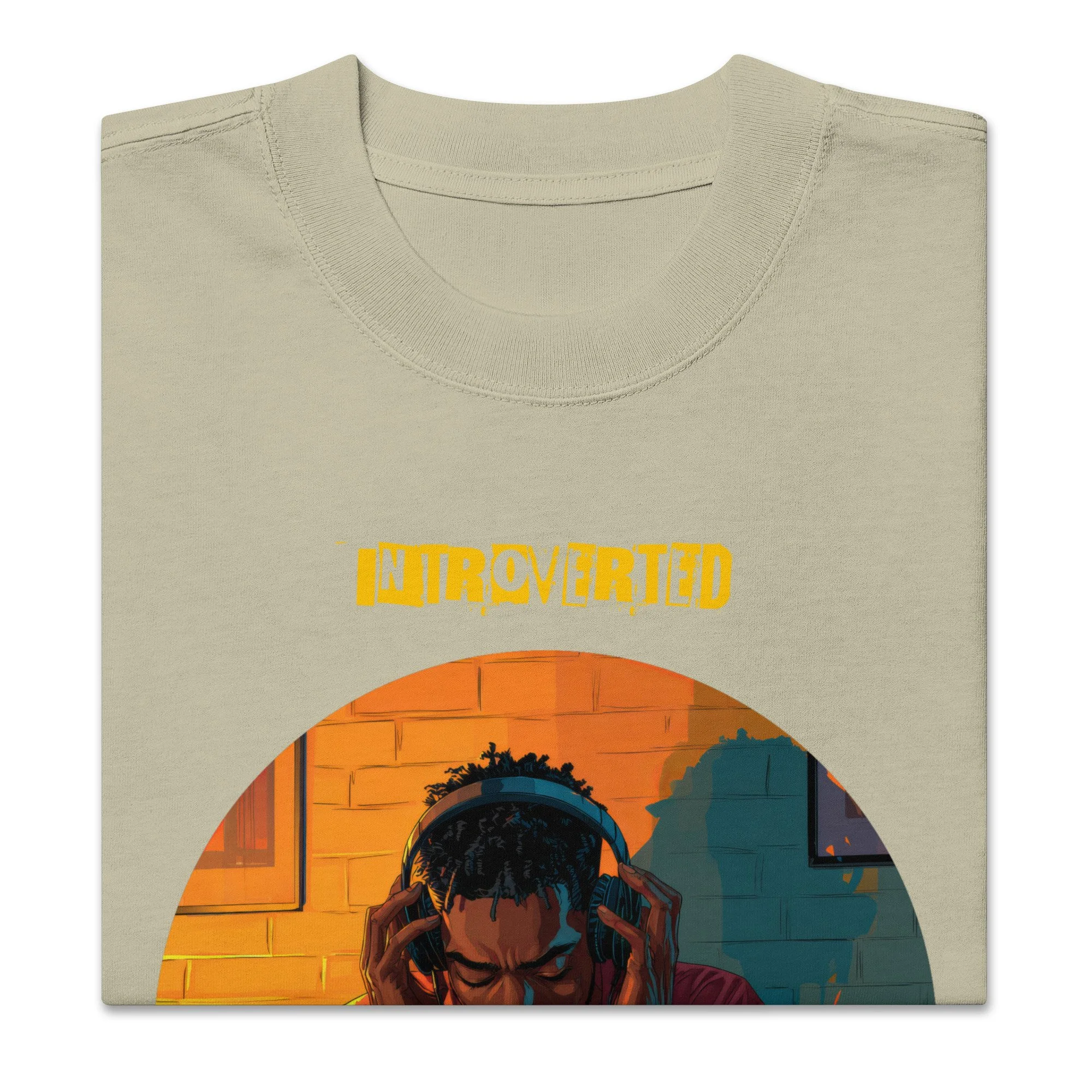 IntrovertedAlpha™ Oversized Faded T-Shirt in Faded Eucalyptus for men, washed green oversized T-shirt with premium casual style
