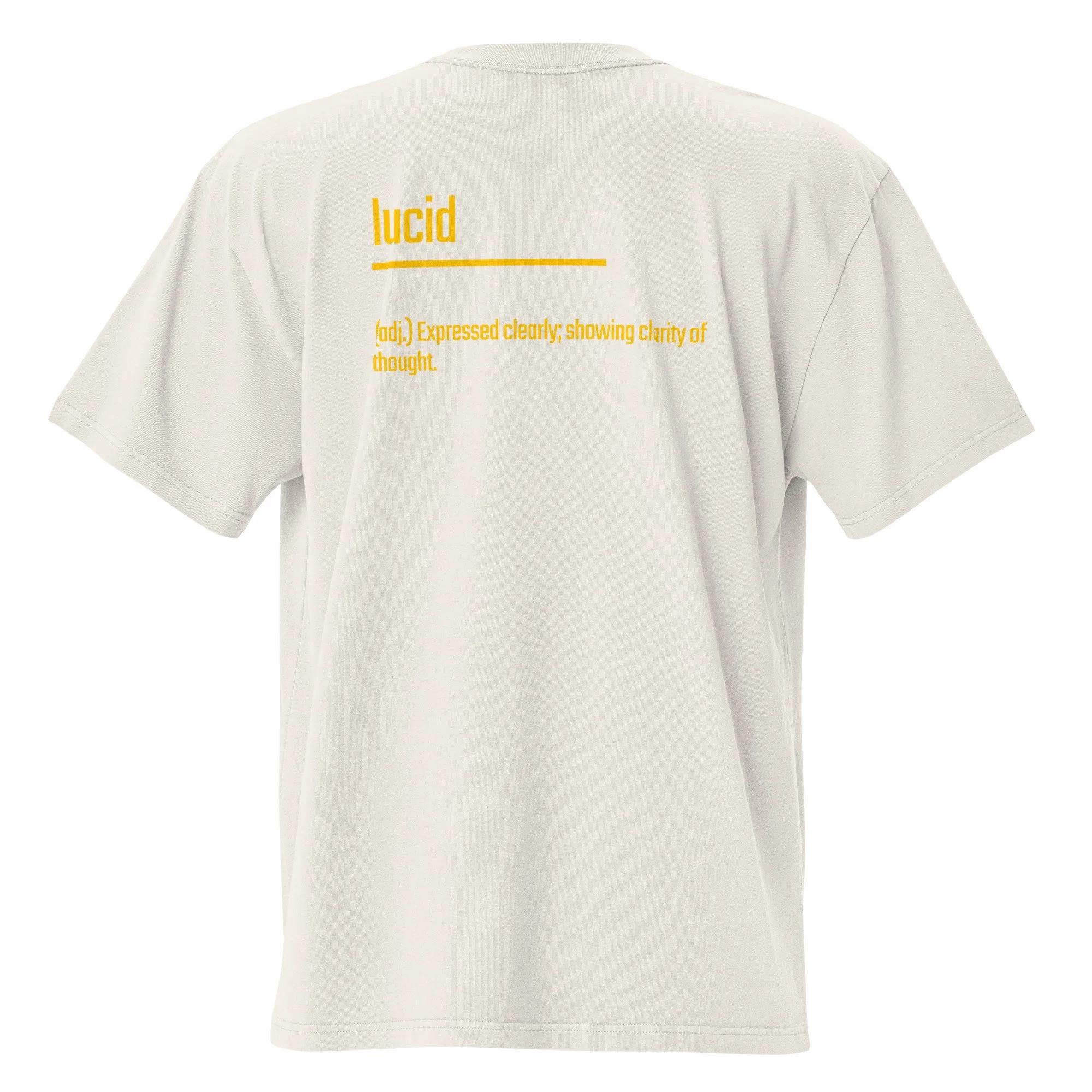 IntrovertedAlpha™ Oversized Faded T-Shirt in Faded Bone for men, soft neutral oversized T-shirt with a minimalist streetwear feel