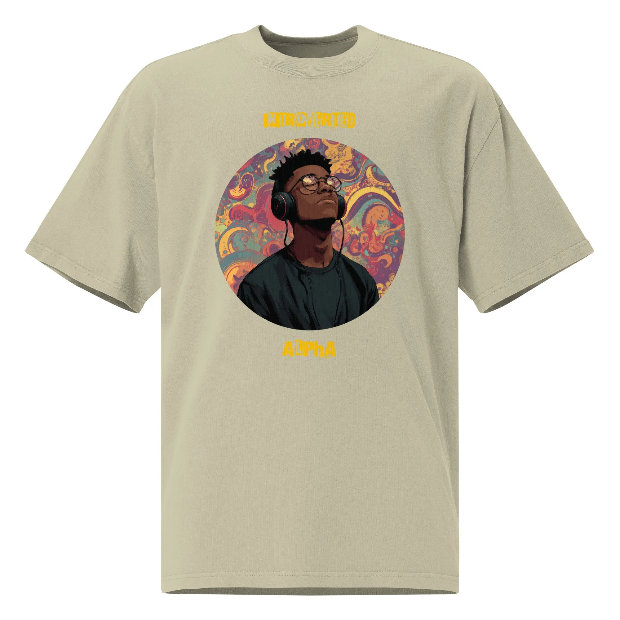 IntrovertedAlpha™ Oversized Faded T-Shirt in Faded Eucalyptus for men, washed green oversized T-shirt with premium casual style