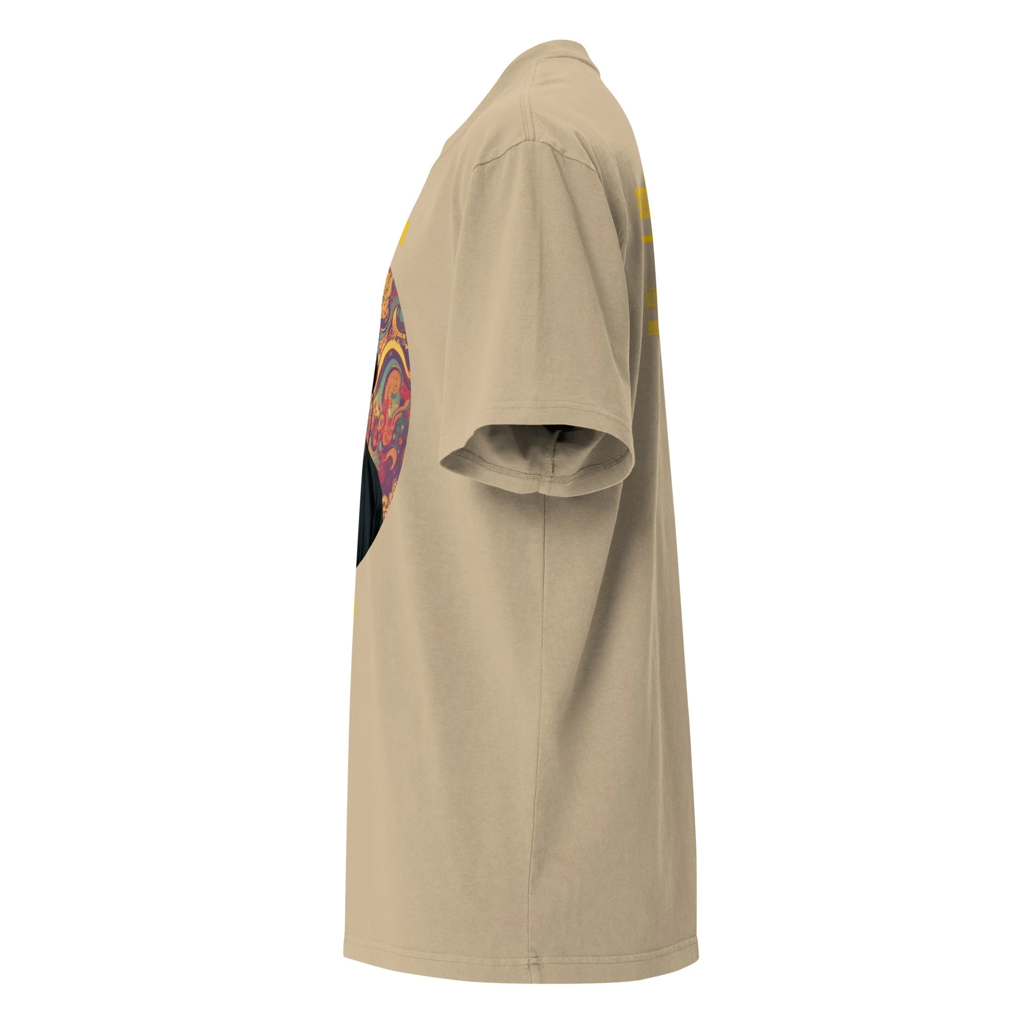 IntrovertedAlpha™ Oversized Faded T-Shirt in Faded Khaki for men, neutral oversized T-shirt with casual streetwear style