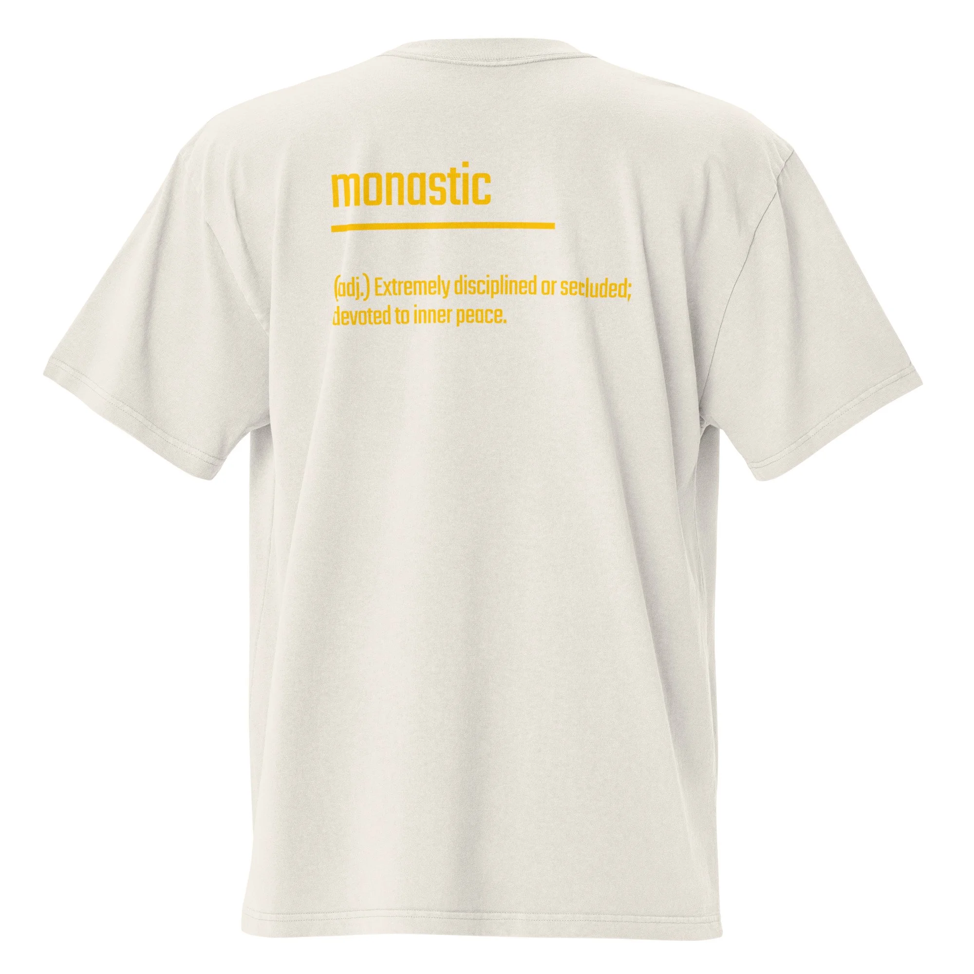 IntrovertedAlpha™ Oversized Faded T-Shirt in Faded Bone for men, soft neutral oversized T-shirt with a minimalist streetwear feel