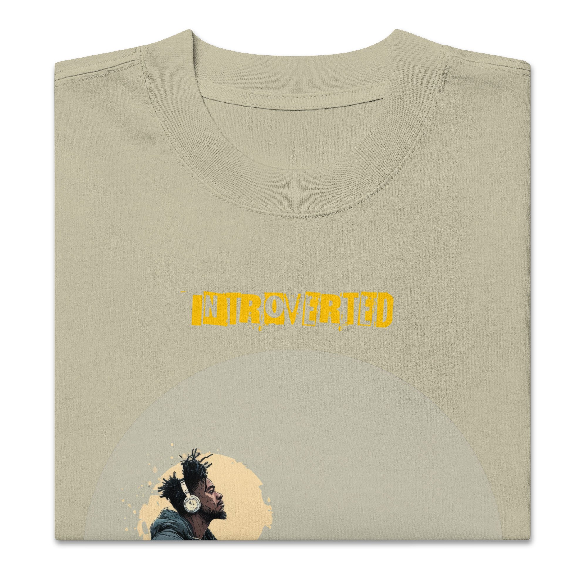 IntrovertedAlpha™ Oversized Faded T-Shirt in Faded Eucalyptus for men, washed green oversized T-shirt with premium casual style