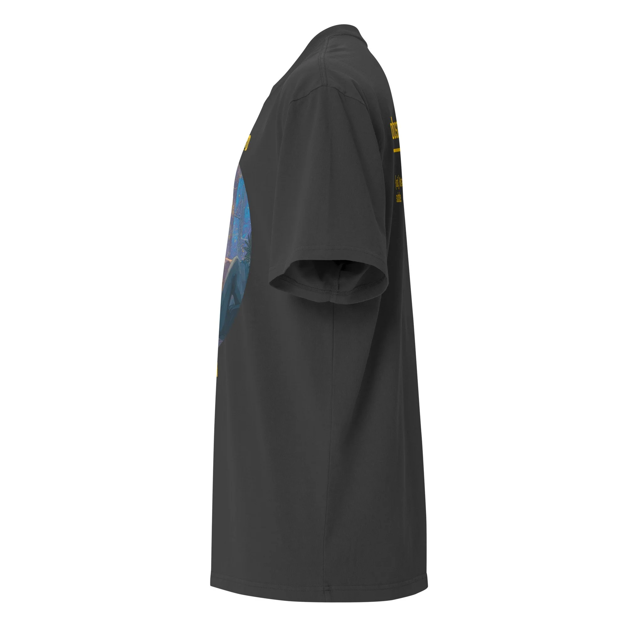 IntrovertedAlpha™ Oversized Faded T-Shirt in Faded Black for men, vintage-wash streetwear with a relaxed oversized fit