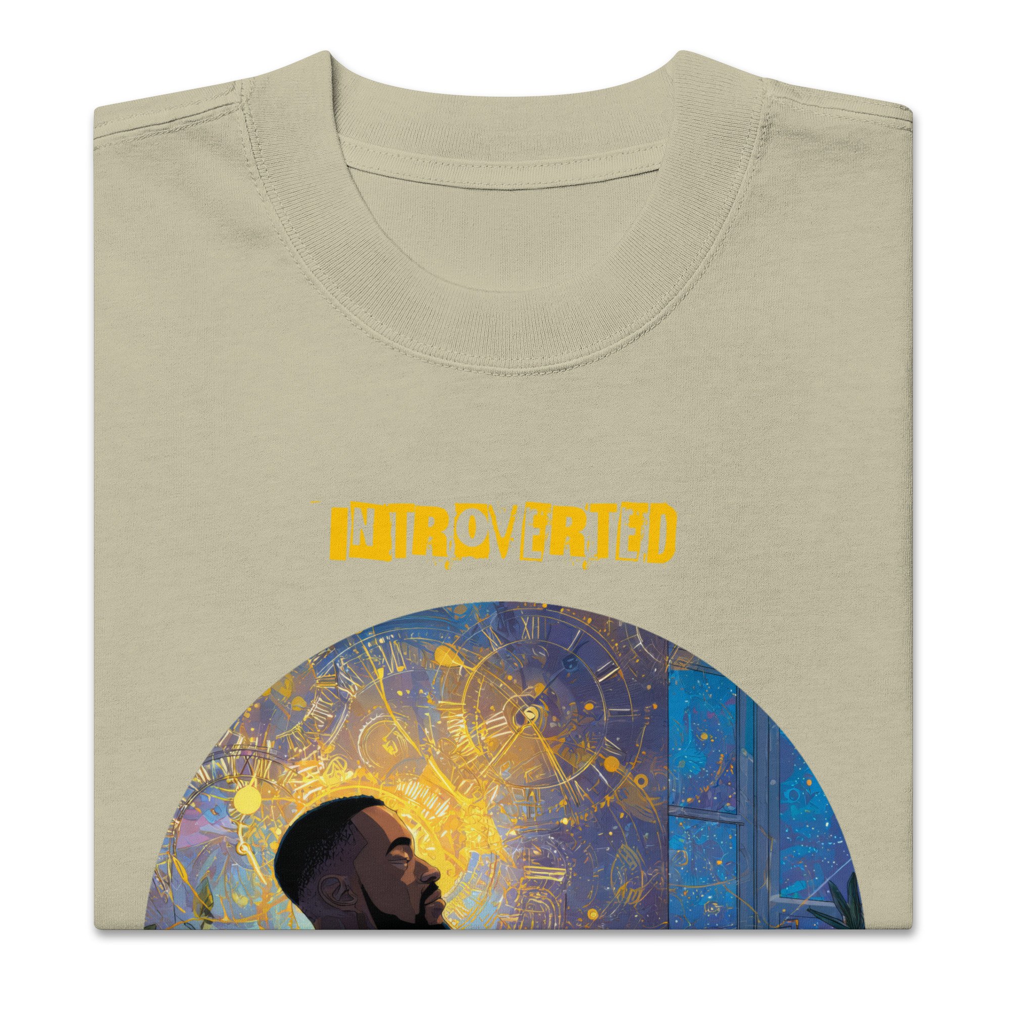 IntrovertedAlpha™ Oversized Faded T-Shirt in Faded Eucalyptus for men, washed green oversized T-shirt with premium casual style