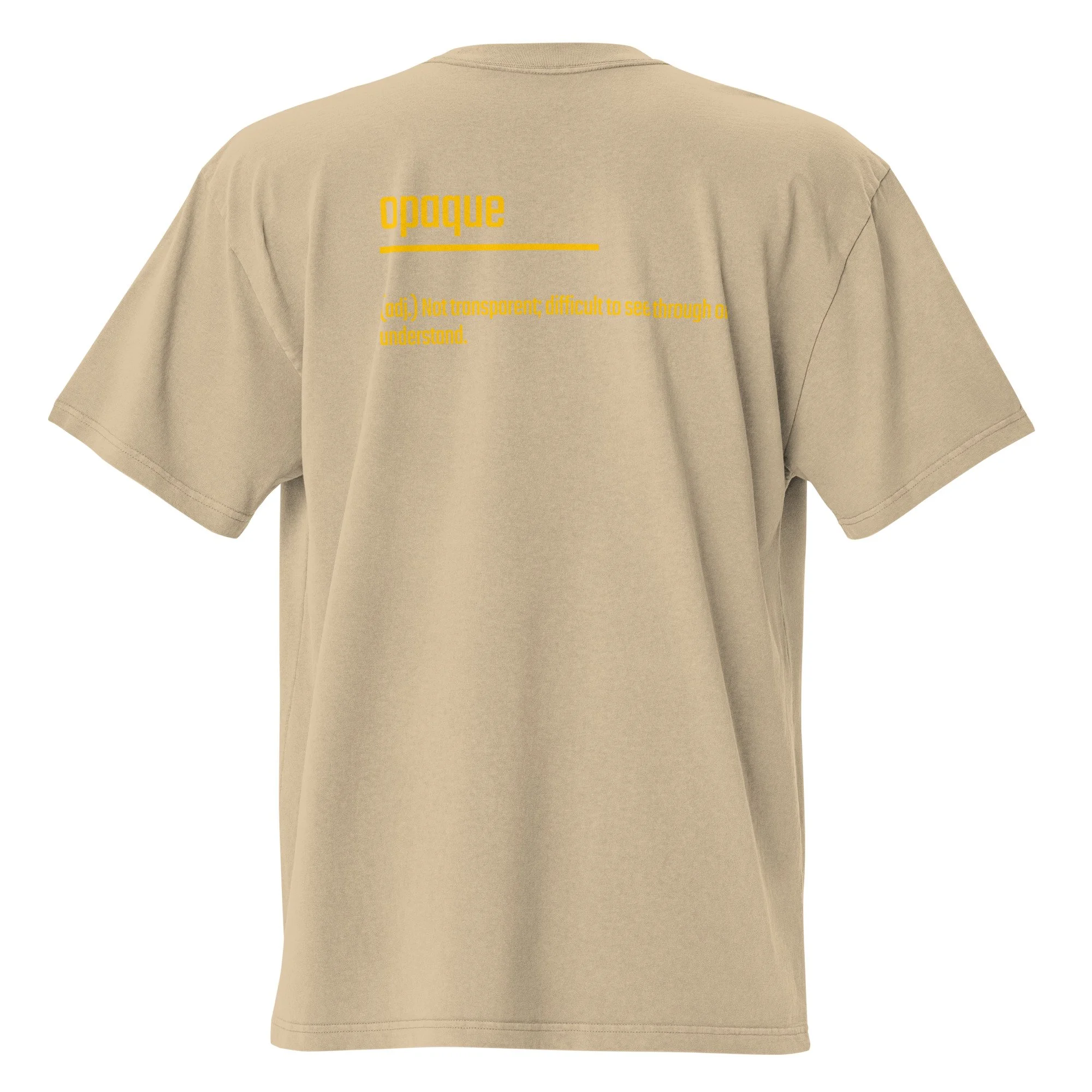 IntrovertedAlpha™ Oversized Faded T-Shirt in Faded Khaki for men, neutral oversized T-shirt with casual streetwear style