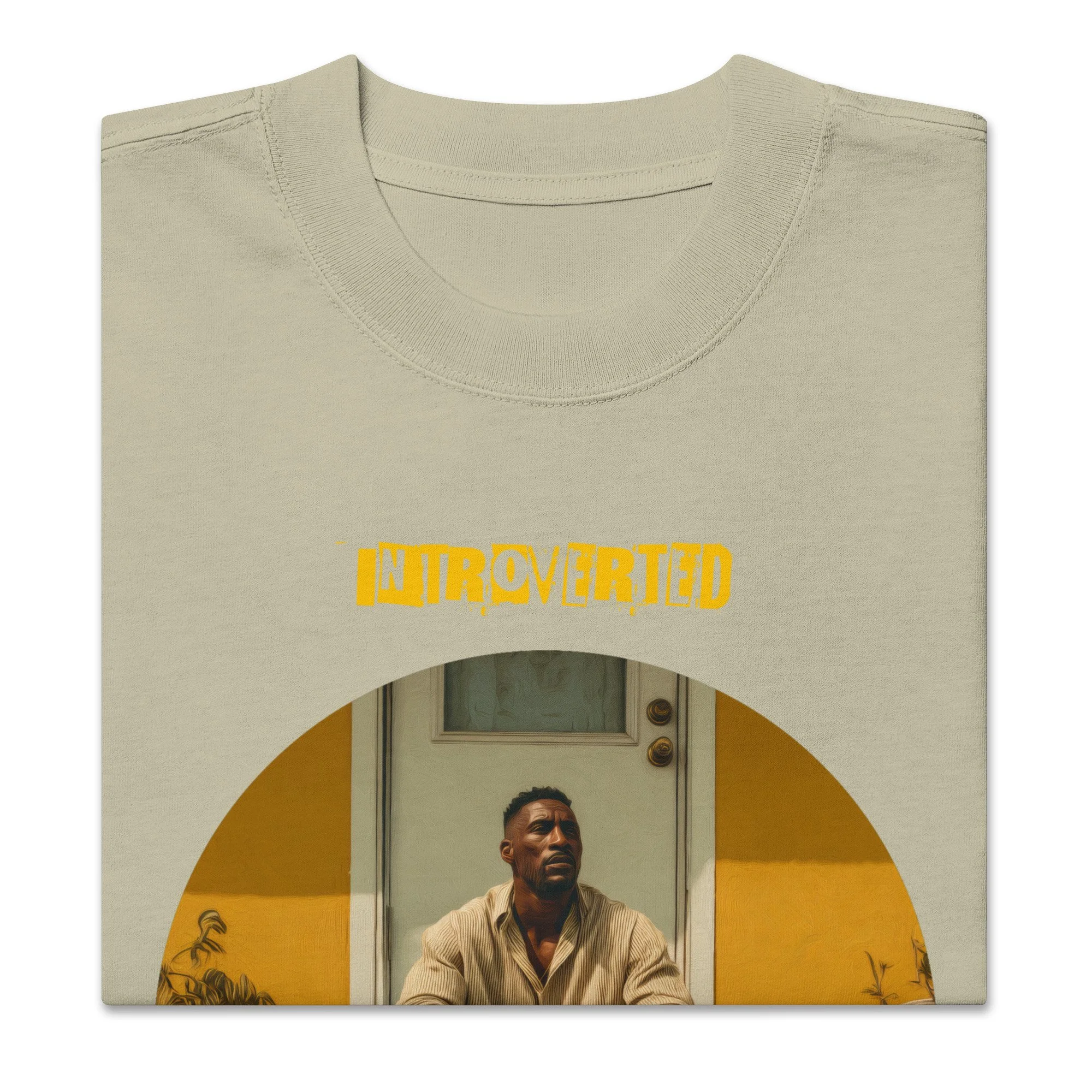 IntrovertedAlpha™ Oversized Faded T-Shirt in Faded Eucalyptus for men, washed green oversized T-shirt with premium casual style