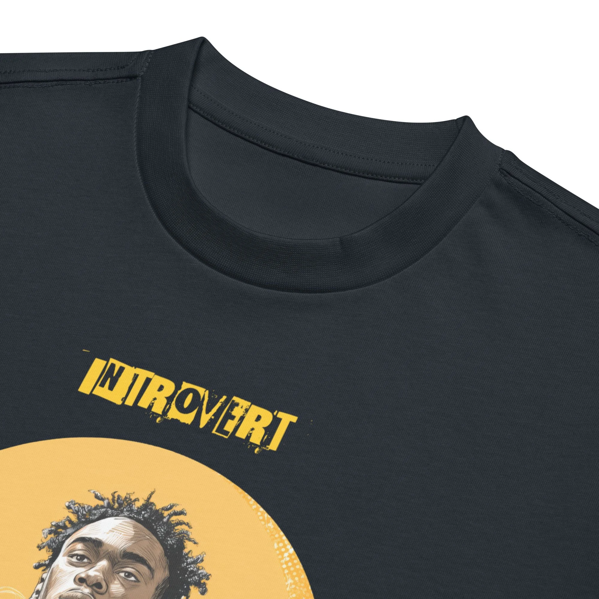 IntrovertedAlpha™ Box Tee in Navy Blazer for men, structured oversized T-shirt with premium streetwear style