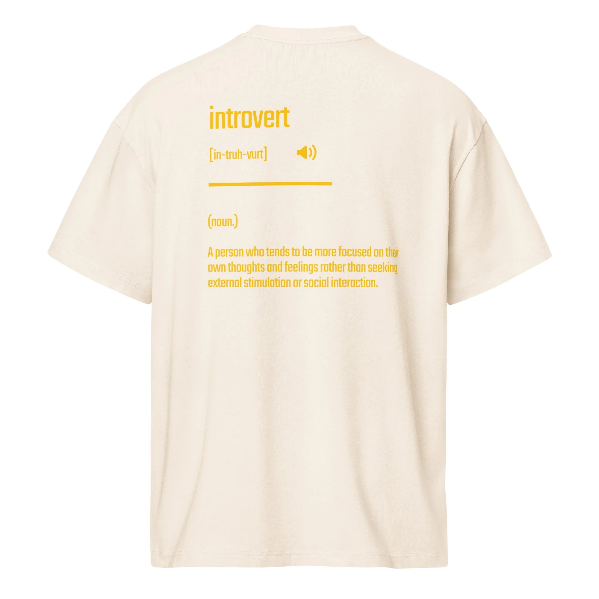 IntrovertedAlpha™ Box Tee in Vintage White for men, soft-toned box tee with a minimalist oversized fit
