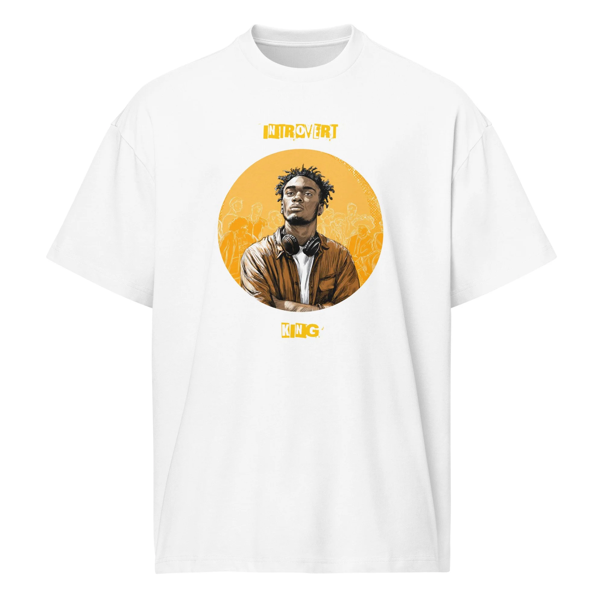 IntrovertedAlpha™ Box Tee in White for men, crisp structured box tee with a clean premium finish