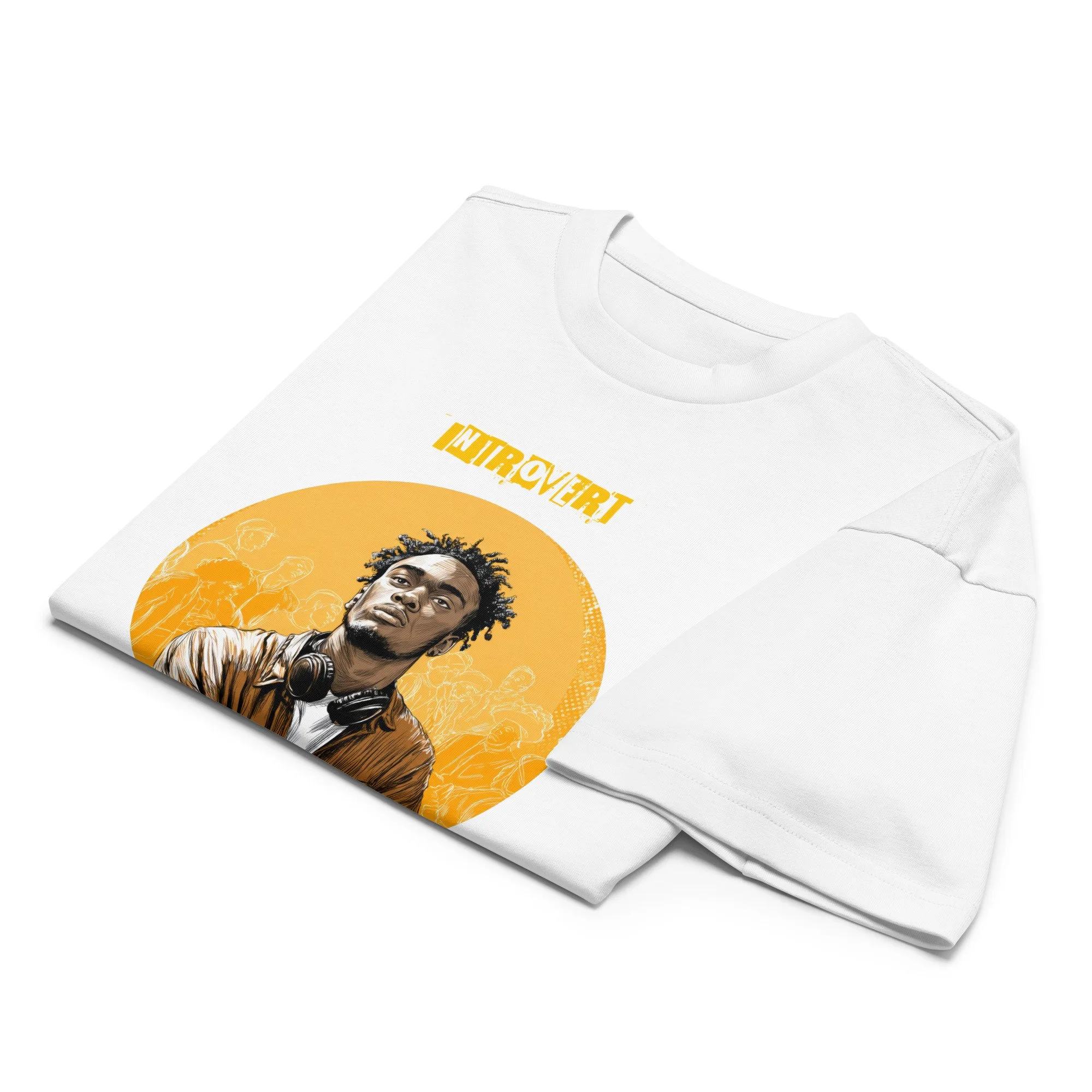 IntrovertedAlpha™ Box Tee in White for men, crisp structured box tee with a clean premium finish