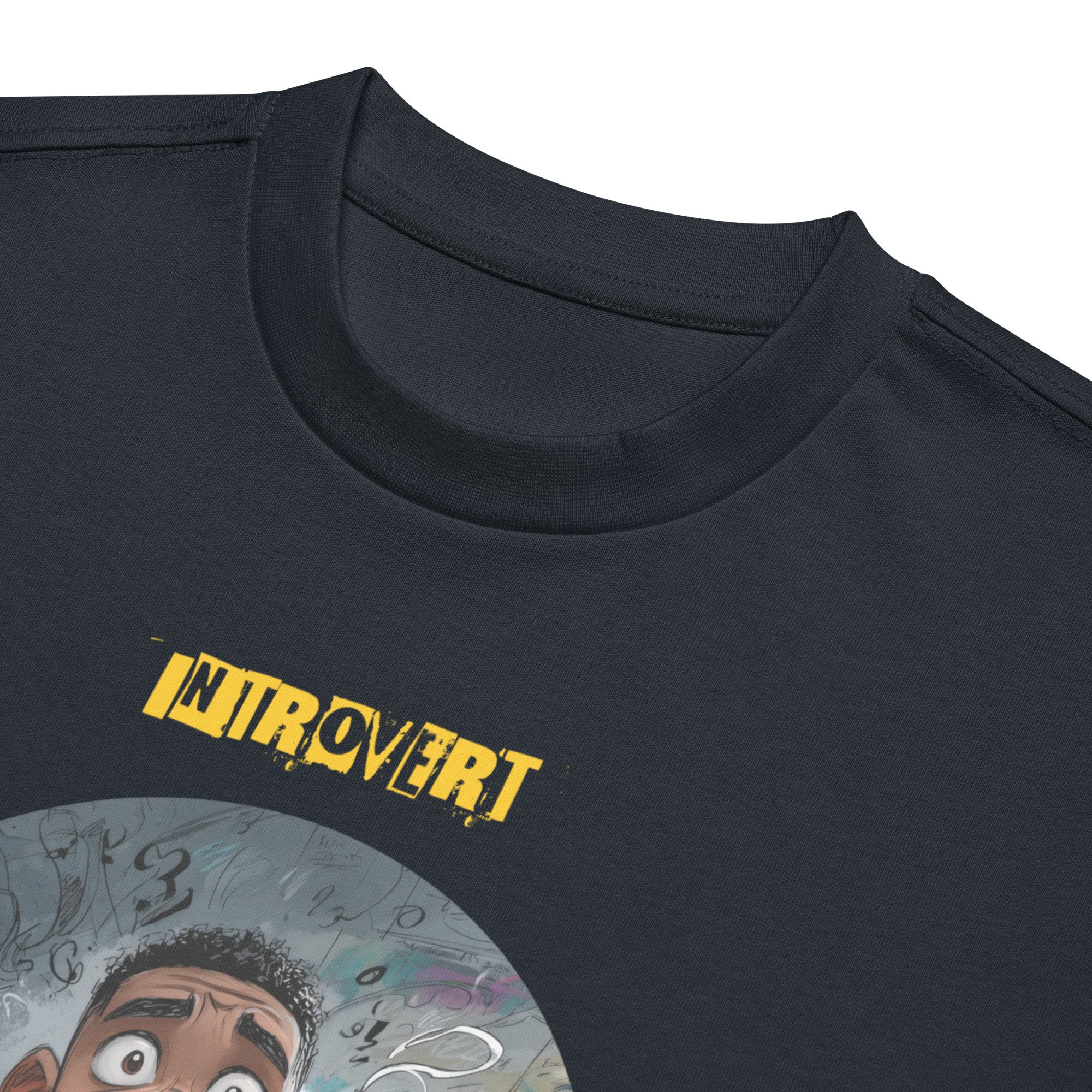 IntrovertedAlpha™ Box Tee in Navy Blazer for men, structured oversized T-shirt with premium streetwear style