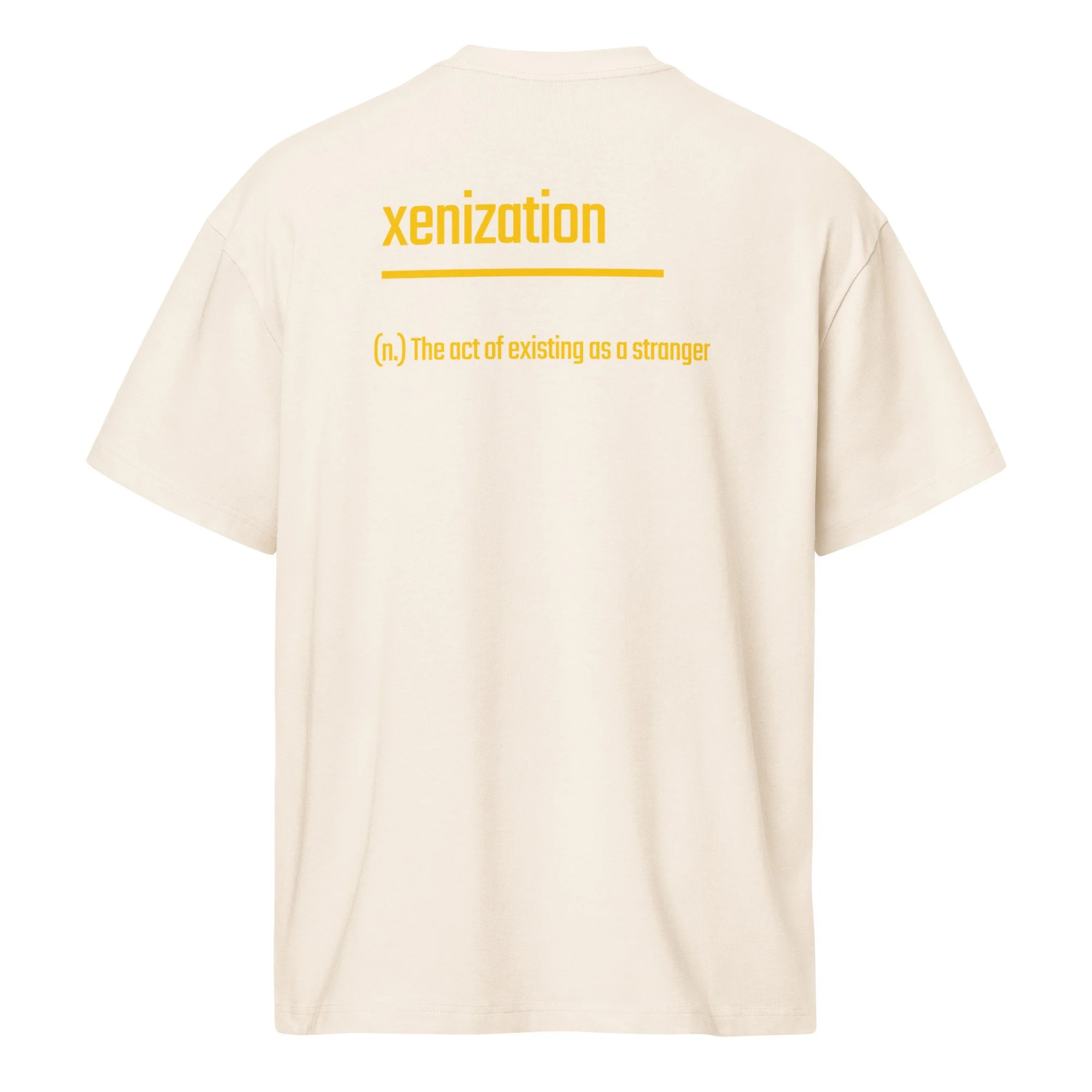 IntrovertedAlpha™ Box Tee in Vintage White for men, soft-toned box tee with a minimalist oversized fit