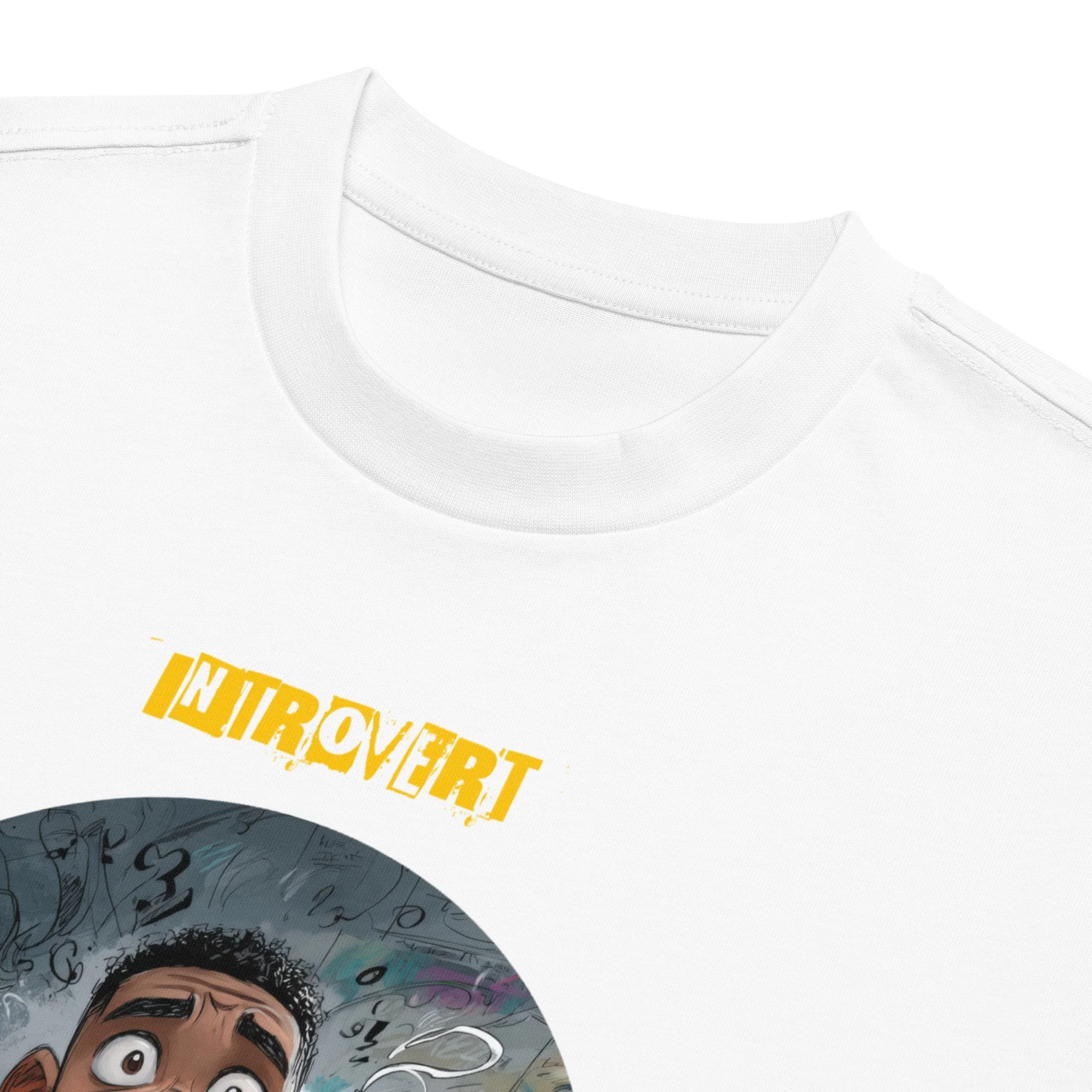 IntrovertedAlpha™ Box Tee in White for men, crisp structured box tee with a clean premium finish