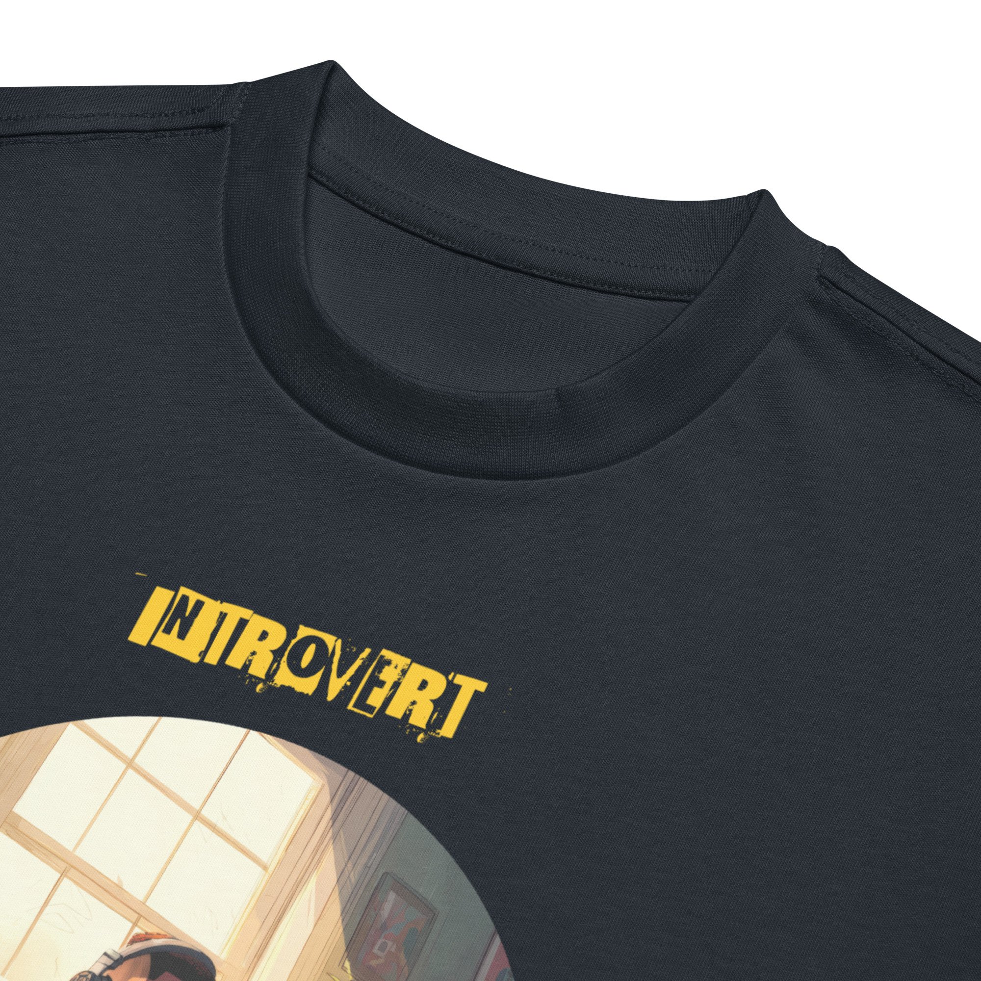 IntrovertedAlpha™ Box Tee in Navy Blazer for men, structured oversized T-shirt with premium streetwear style
