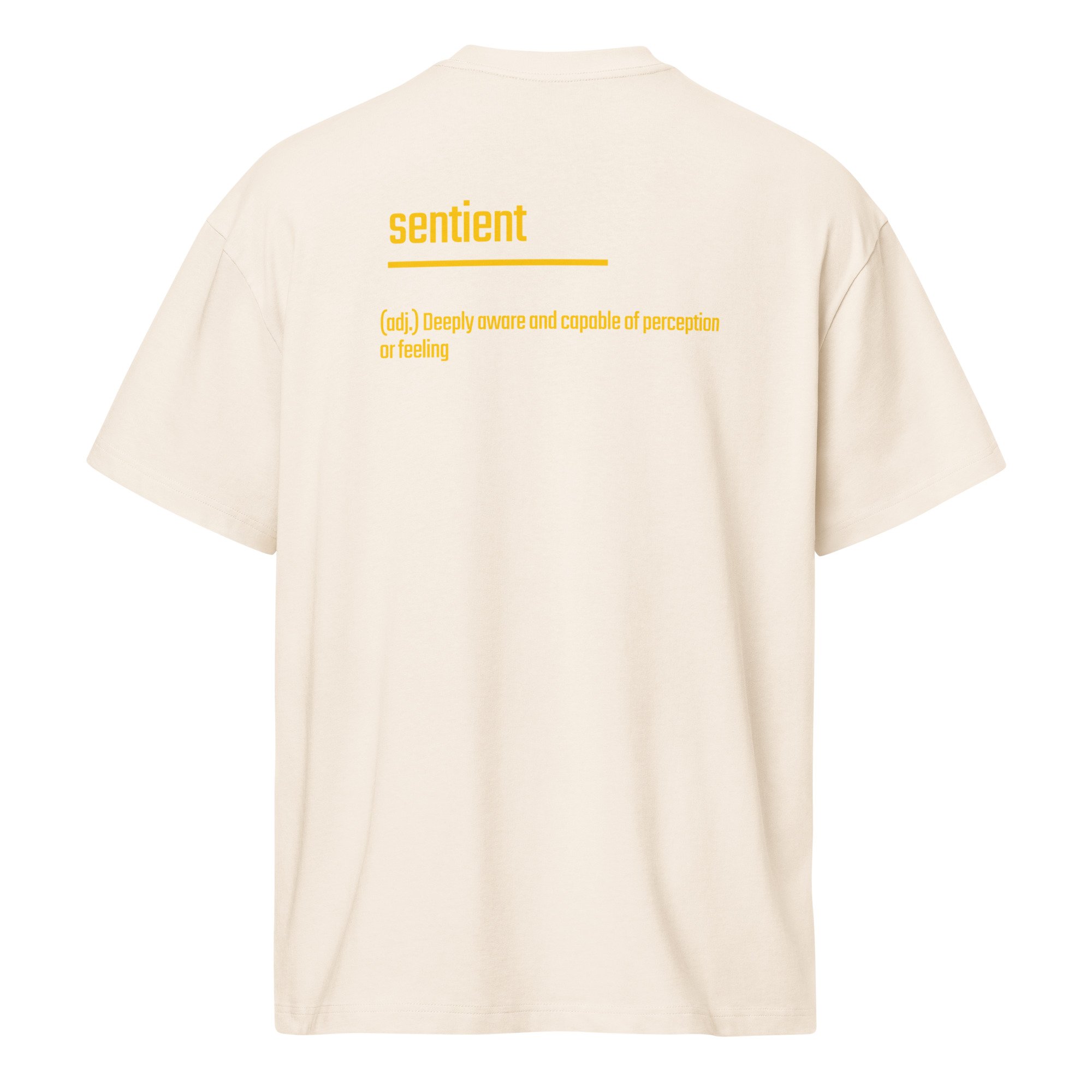 IntrovertedAlpha™ Box Tee in Vintage White for men, soft-toned box tee with a minimalist oversized fit