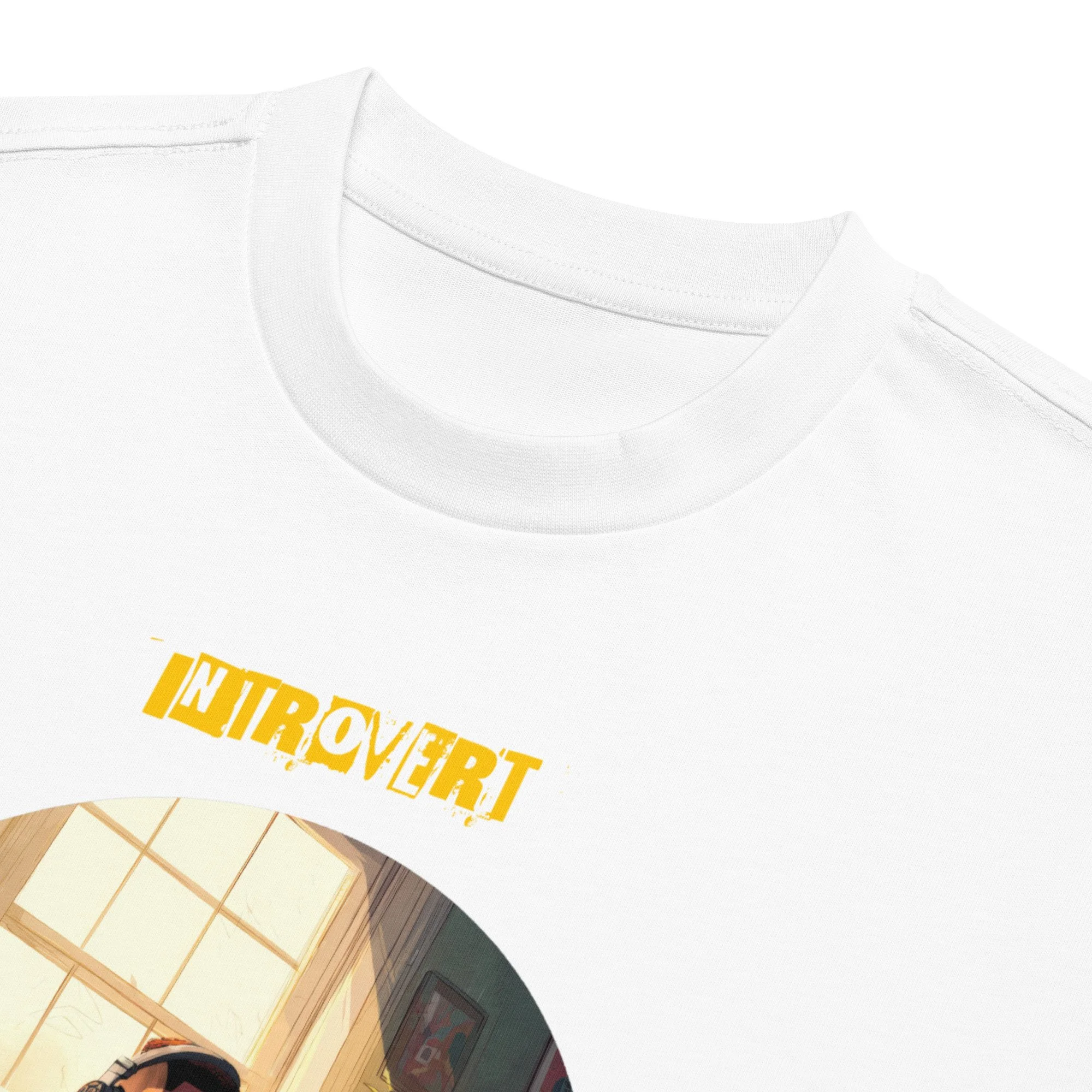 IntrovertedAlpha™ Box Tee in White for men, crisp structured box tee with a clean premium finish
