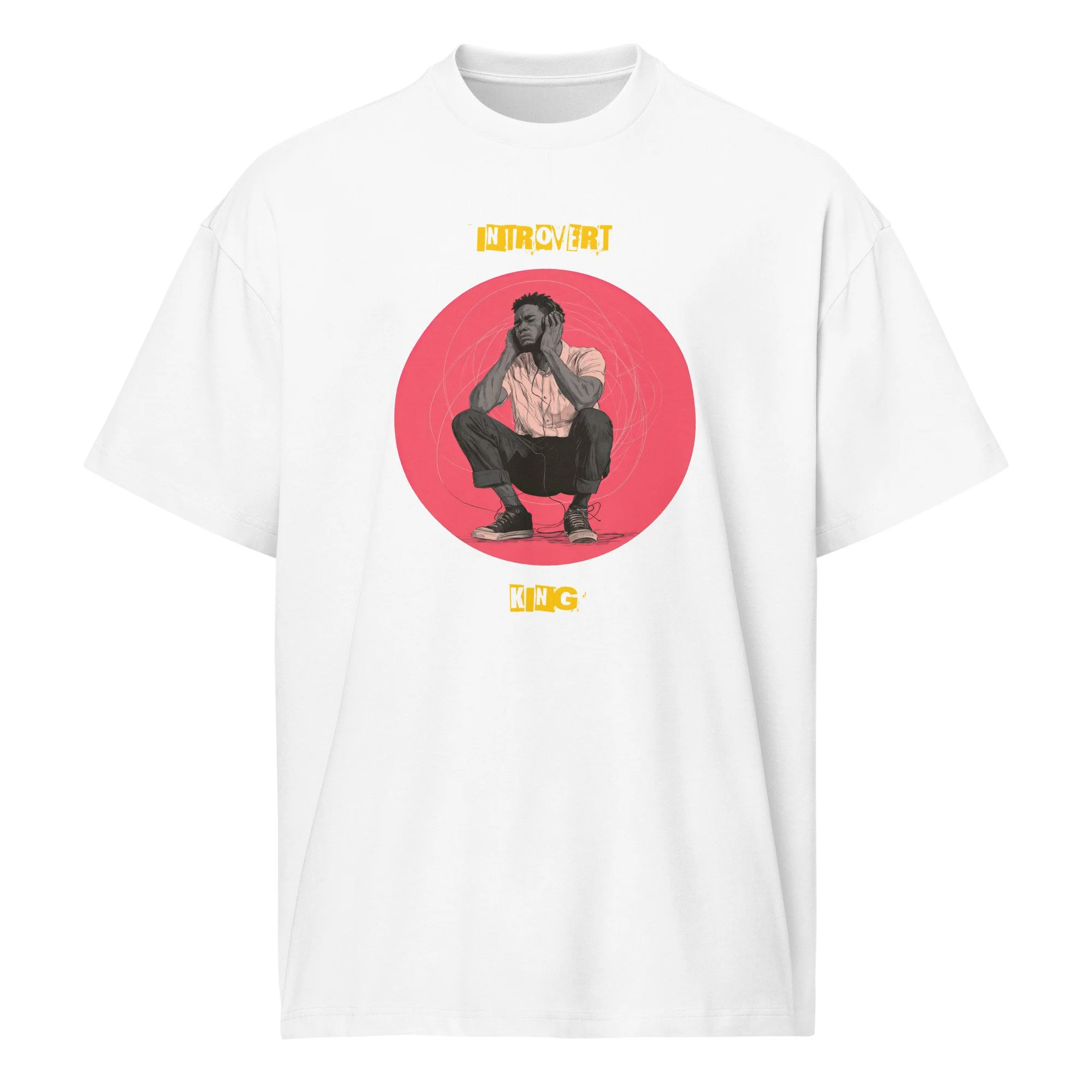 IntrovertedAlpha™ Box Tee in White for men, crisp structured box tee with a clean premium finish