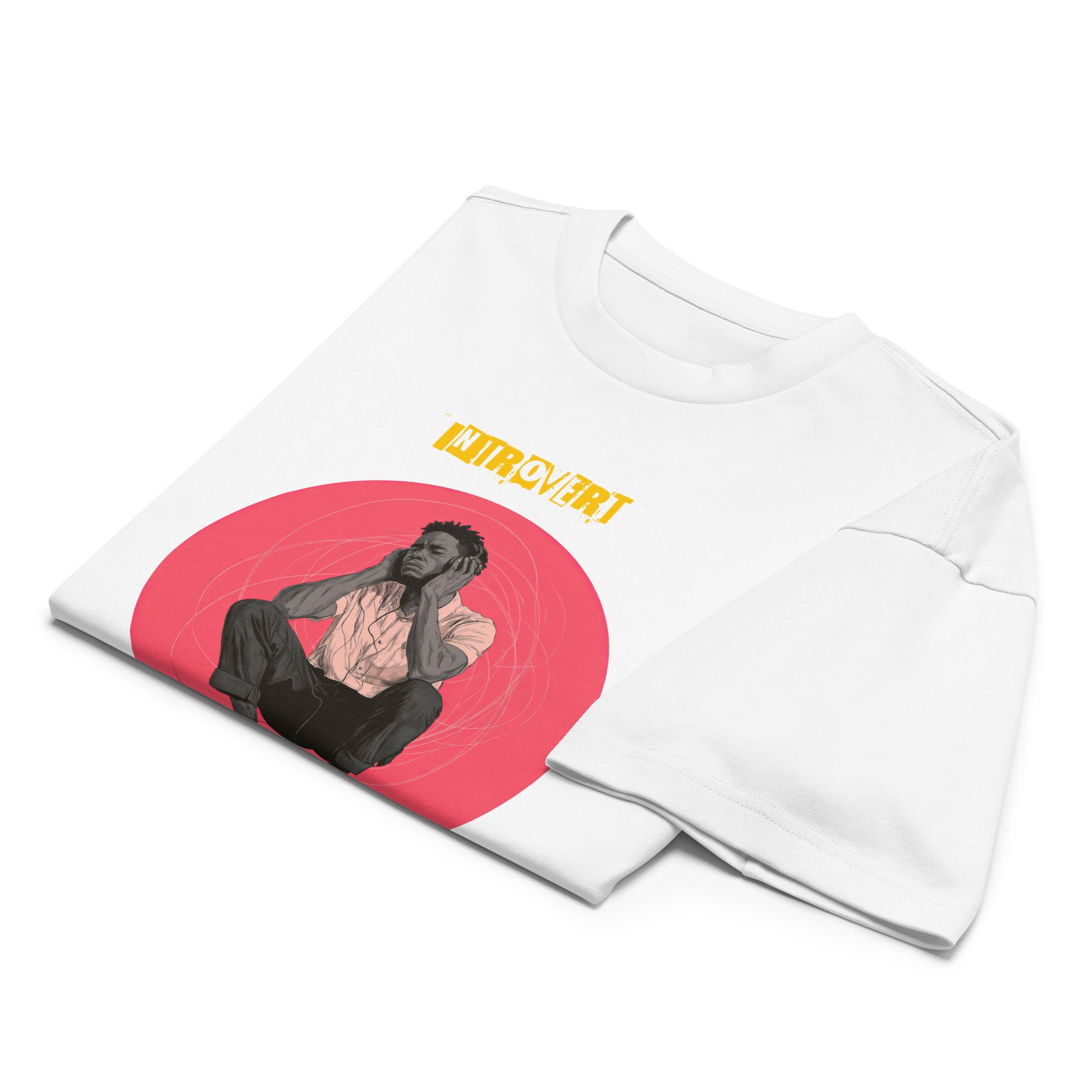 IntrovertedAlpha™ Box Tee in White for men, crisp structured box tee with a clean premium finish