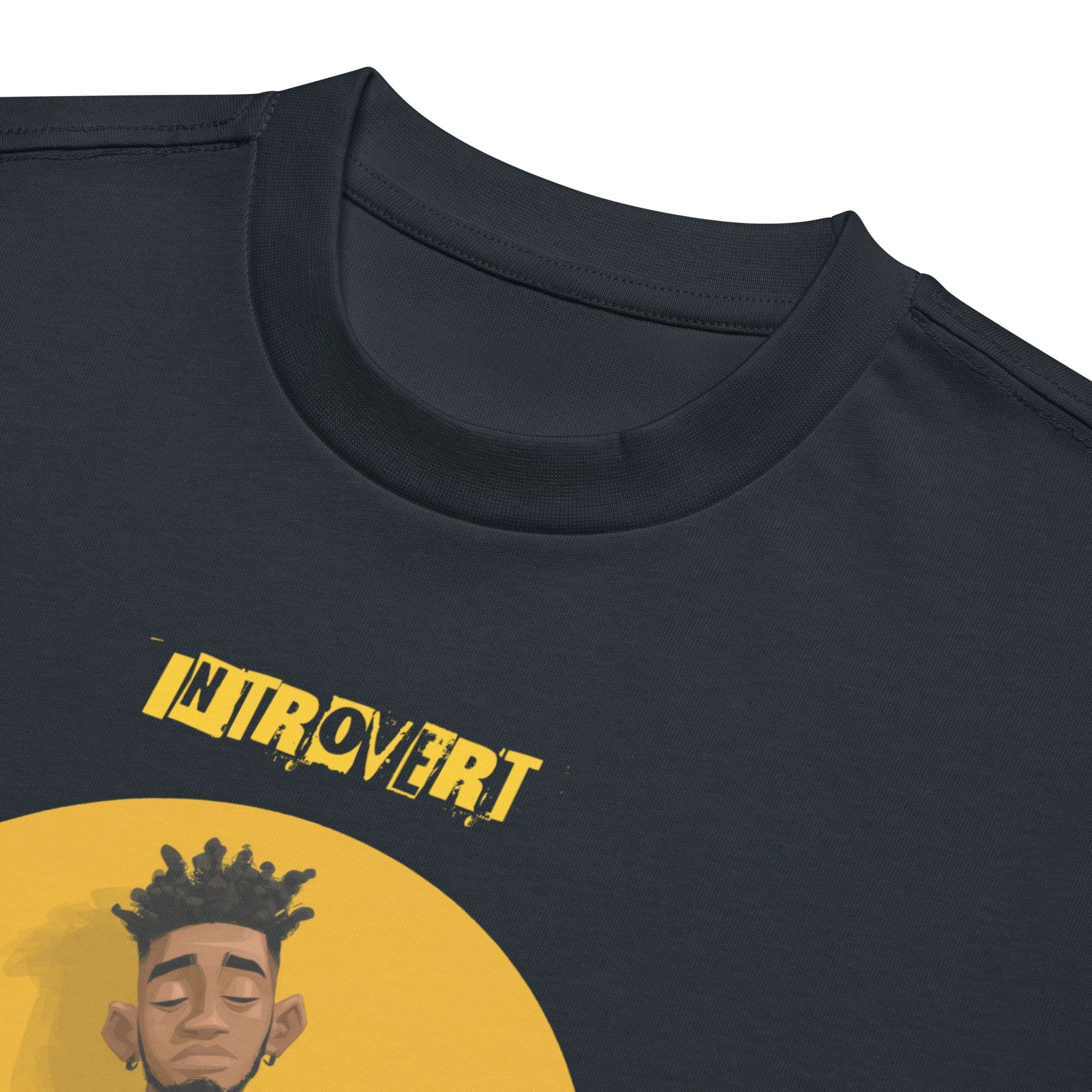 IntrovertedAlpha™ Box Tee in Navy Blazer for men, structured oversized T-shirt with premium streetwear style