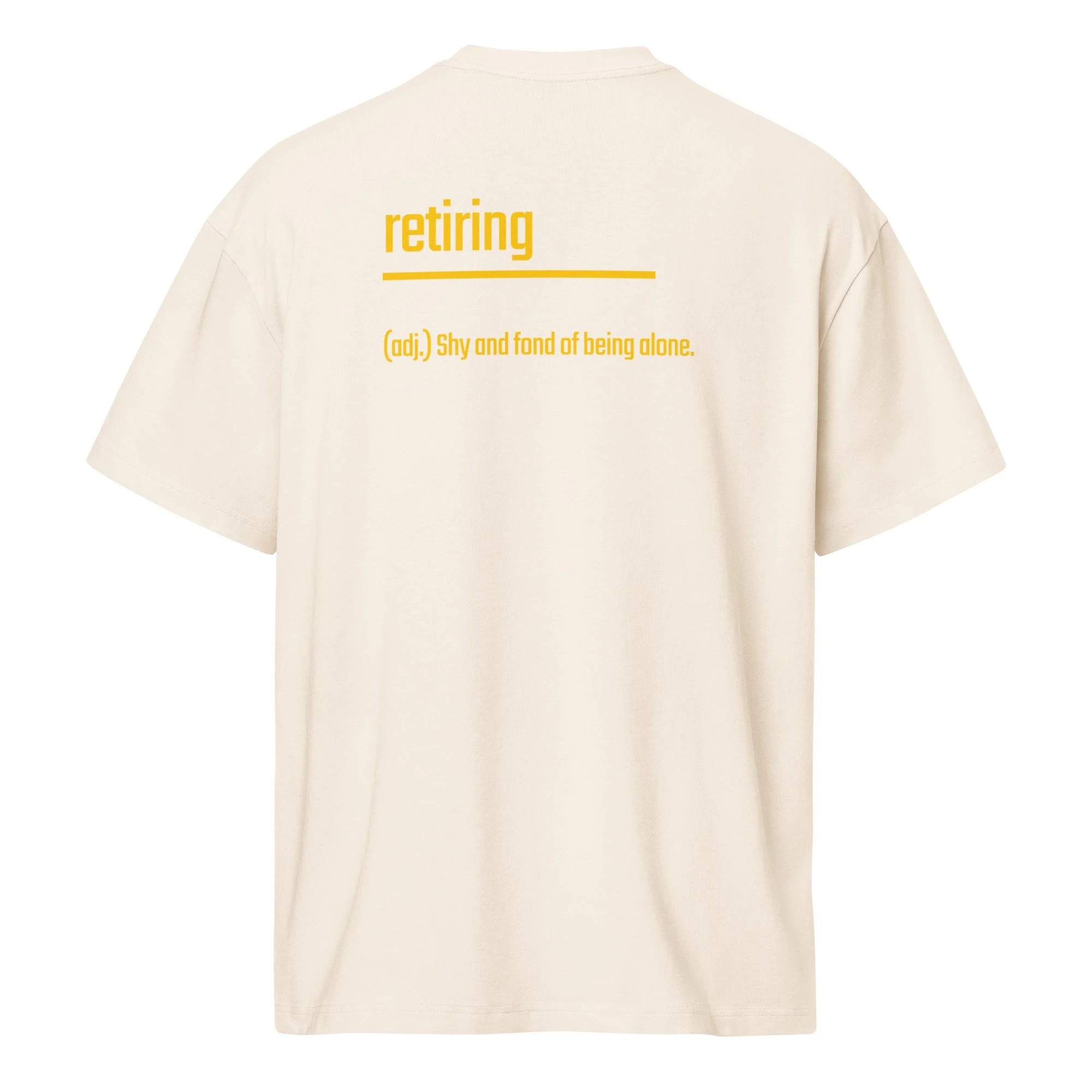 IntrovertedAlpha™ Box Tee in Vintage White for men, soft-toned box tee with a minimalist oversized fit