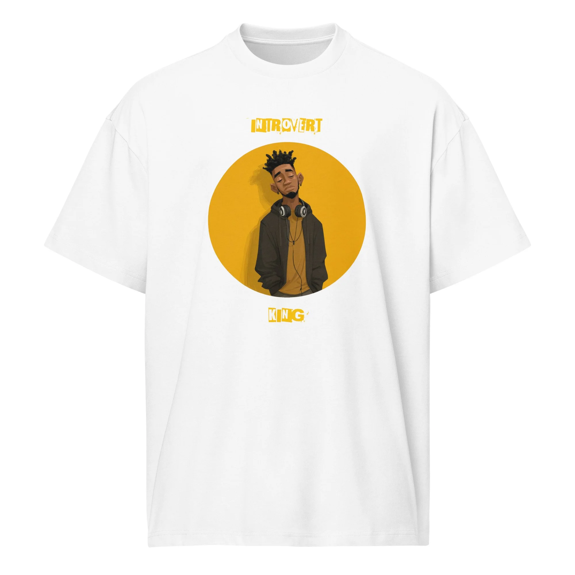 IntrovertedAlpha™ Box Tee in White for men, crisp structured box tee with a clean premium finish