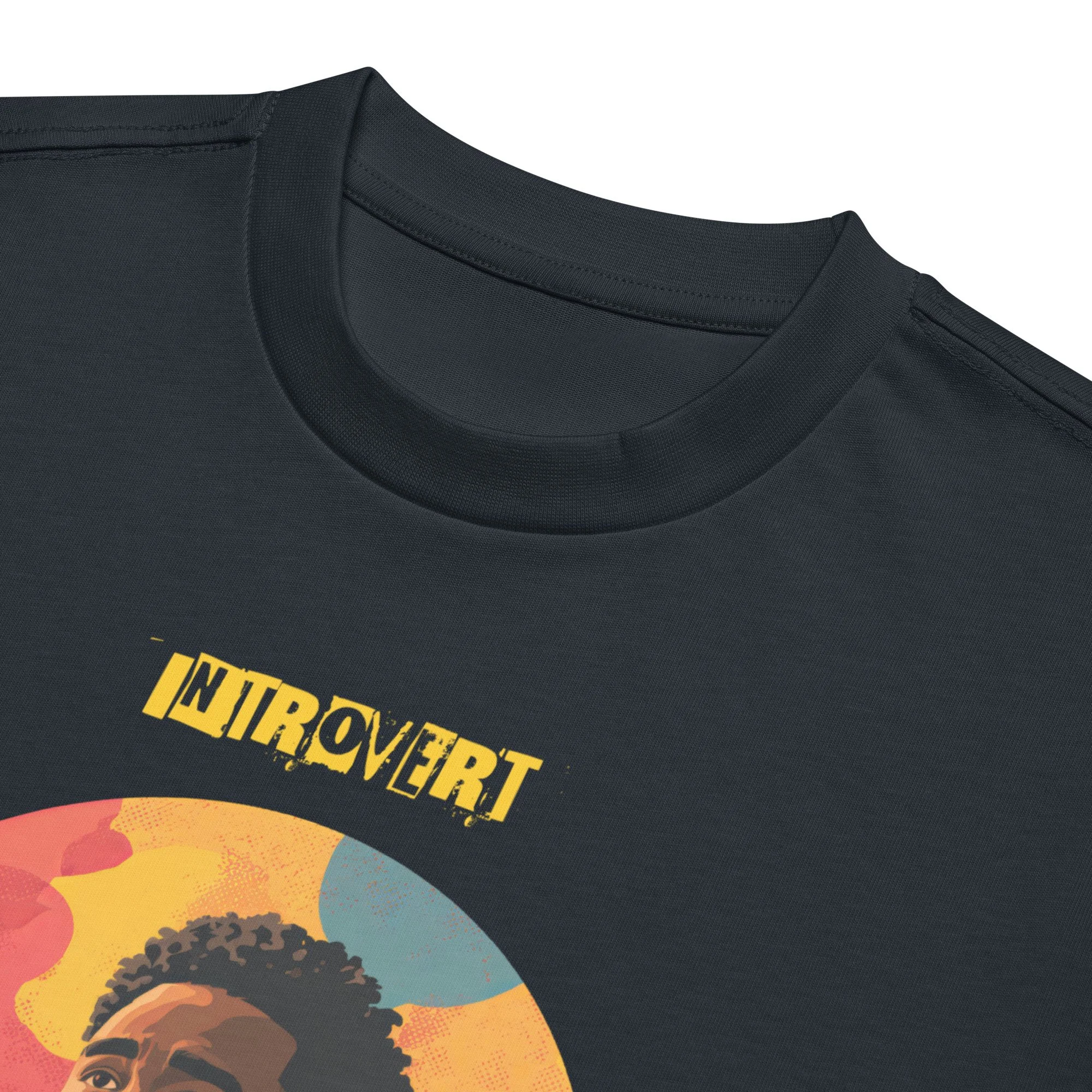 IntrovertedAlpha™ Box Tee in Navy Blazer for men, structured oversized T-shirt with premium streetwear style