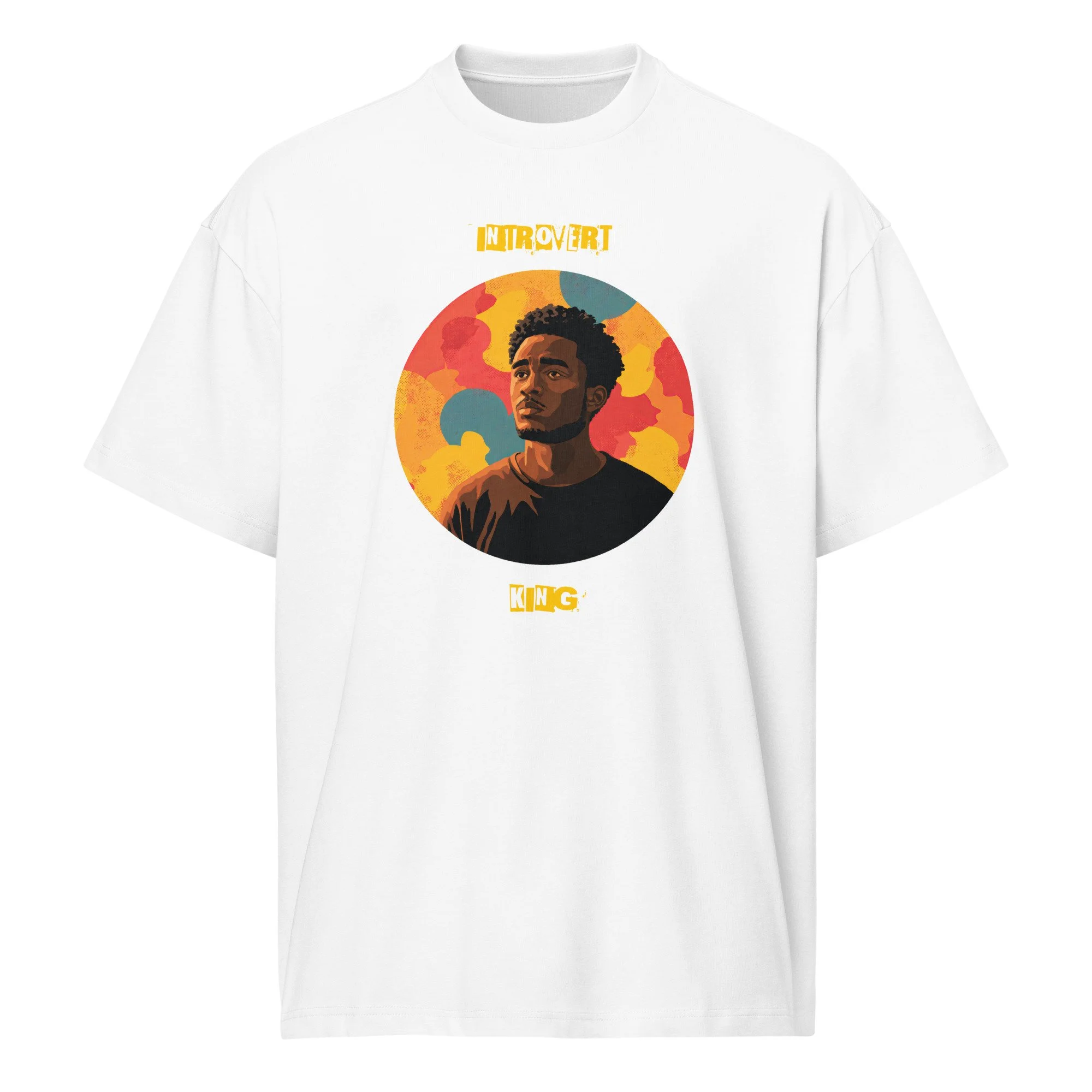 IntrovertedAlpha™ Box Tee in White for men, crisp structured box tee with a clean premium finish