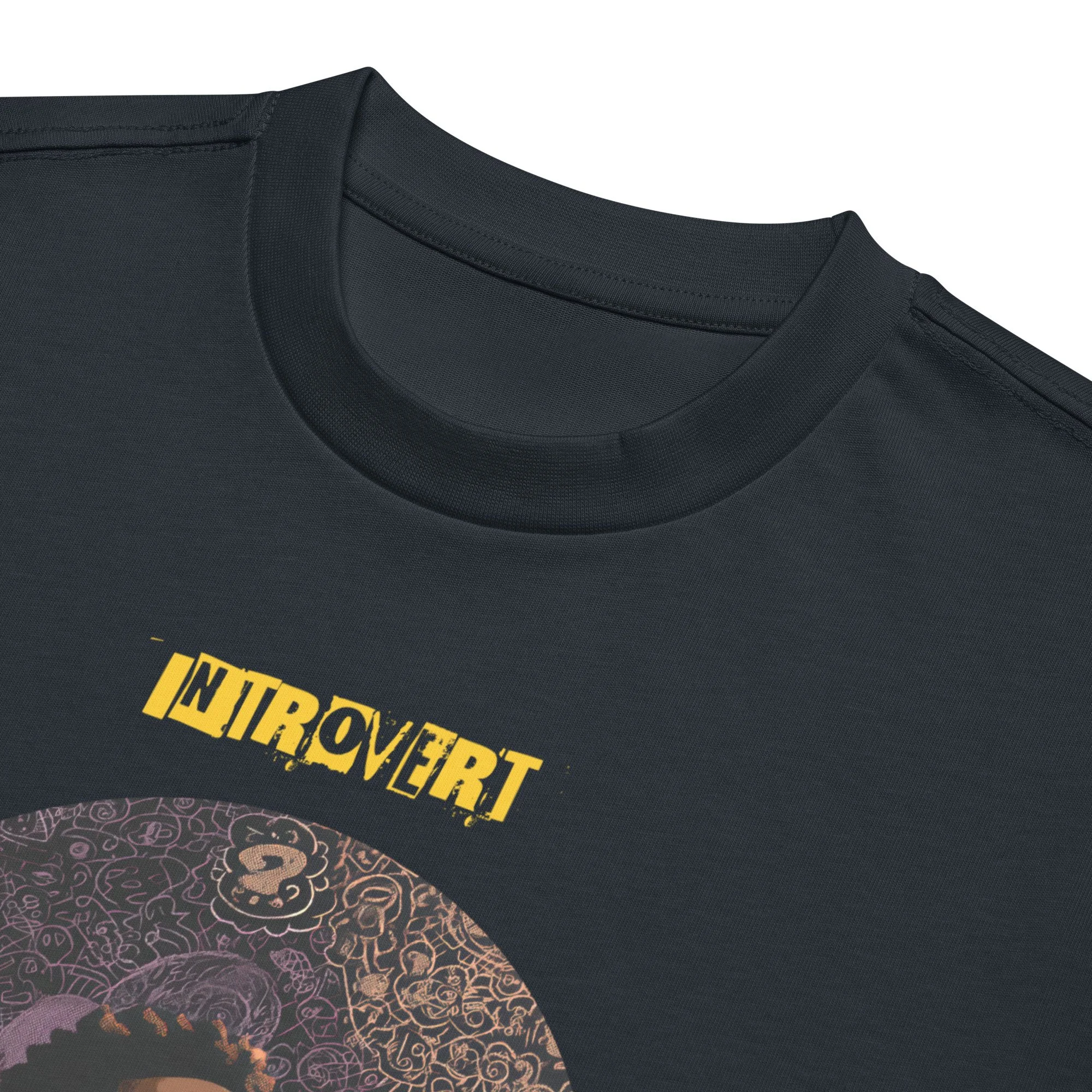 IntrovertedAlpha™ Box Tee in Navy Blazer for men, structured oversized T-shirt with premium streetwear style