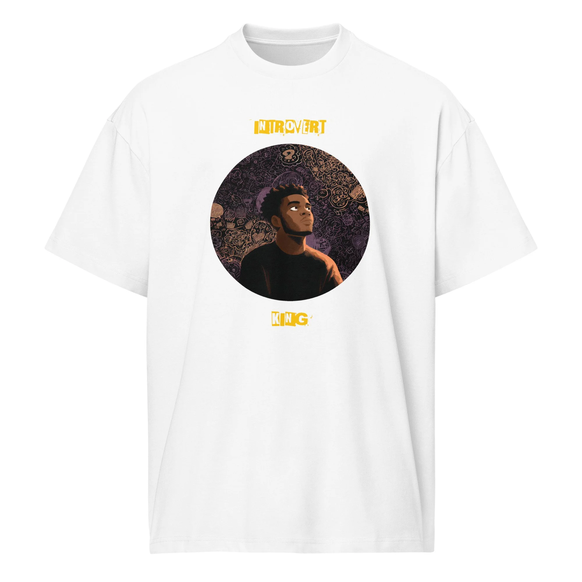 IntrovertedAlpha™ Box Tee in White for men, crisp structured box tee with a clean premium finish