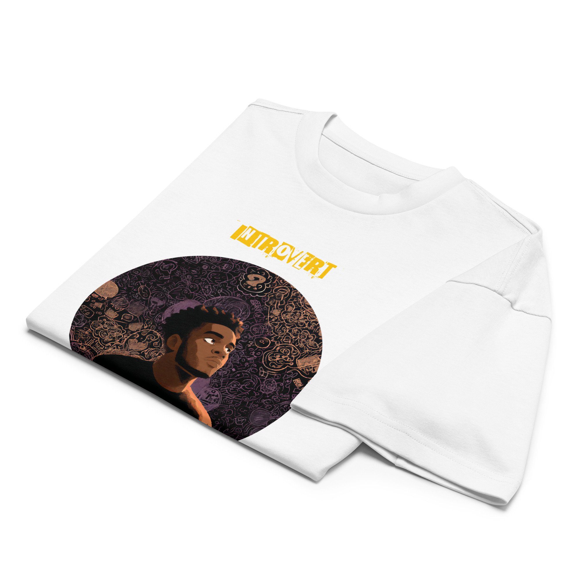 IntrovertedAlpha™ Box Tee in White for men, crisp structured box tee with a clean premium finish