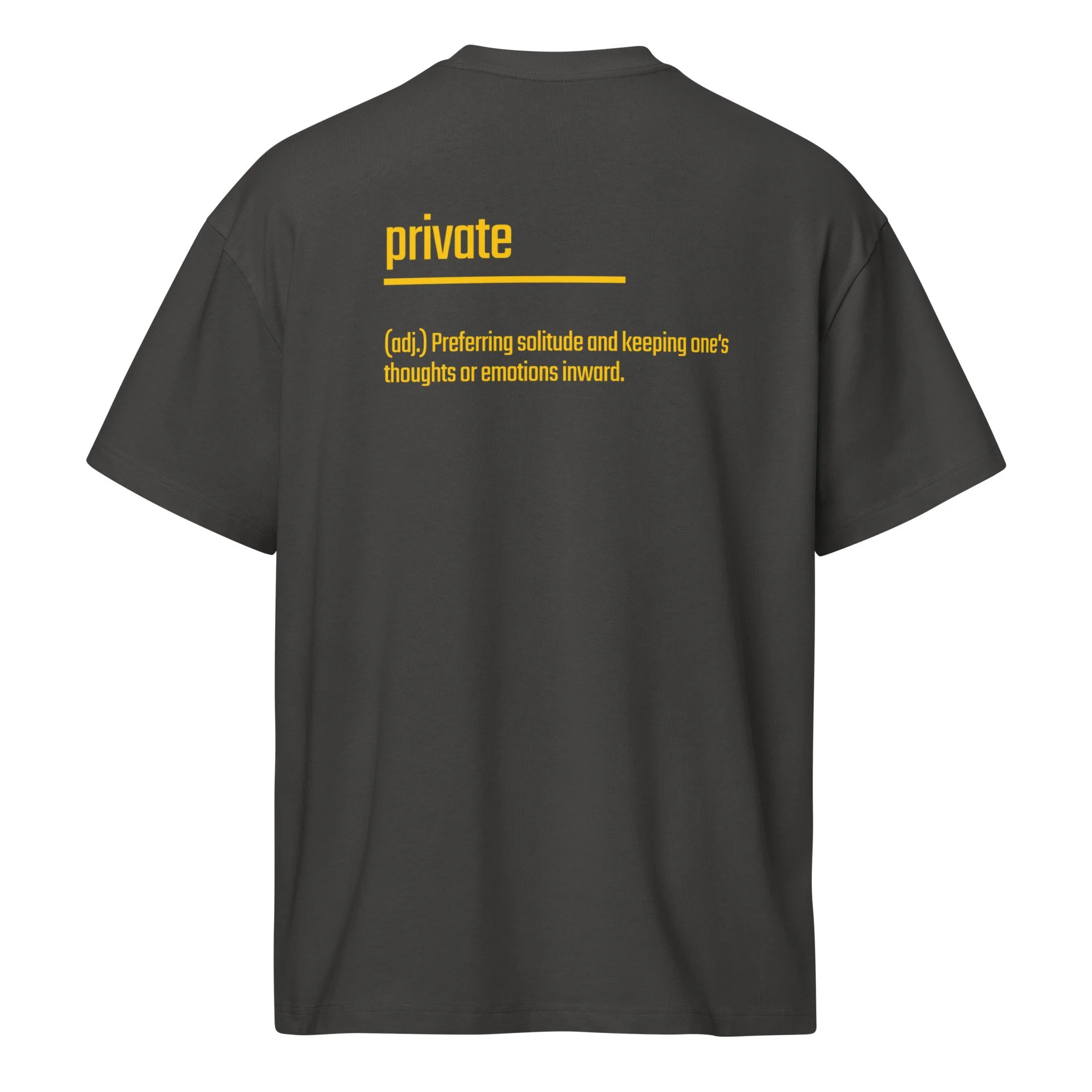 IntrovertedAlpha™ Box Tee in Vintage Black for men, washed boxy T-shirt with a relaxed streetwear silhouette