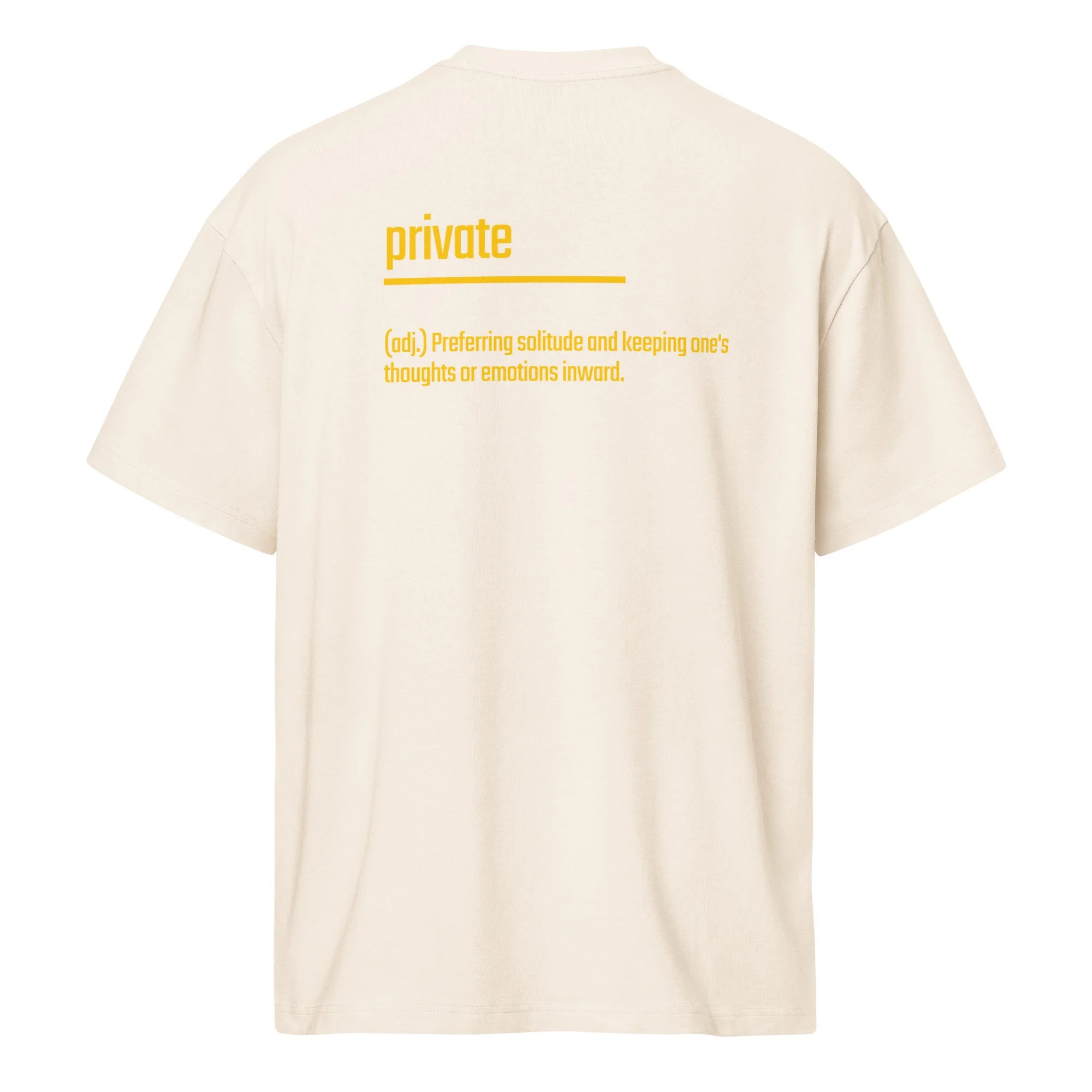 IntrovertedAlpha™ Box Tee in Vintage White for men, soft-toned box tee with a minimalist oversized fit