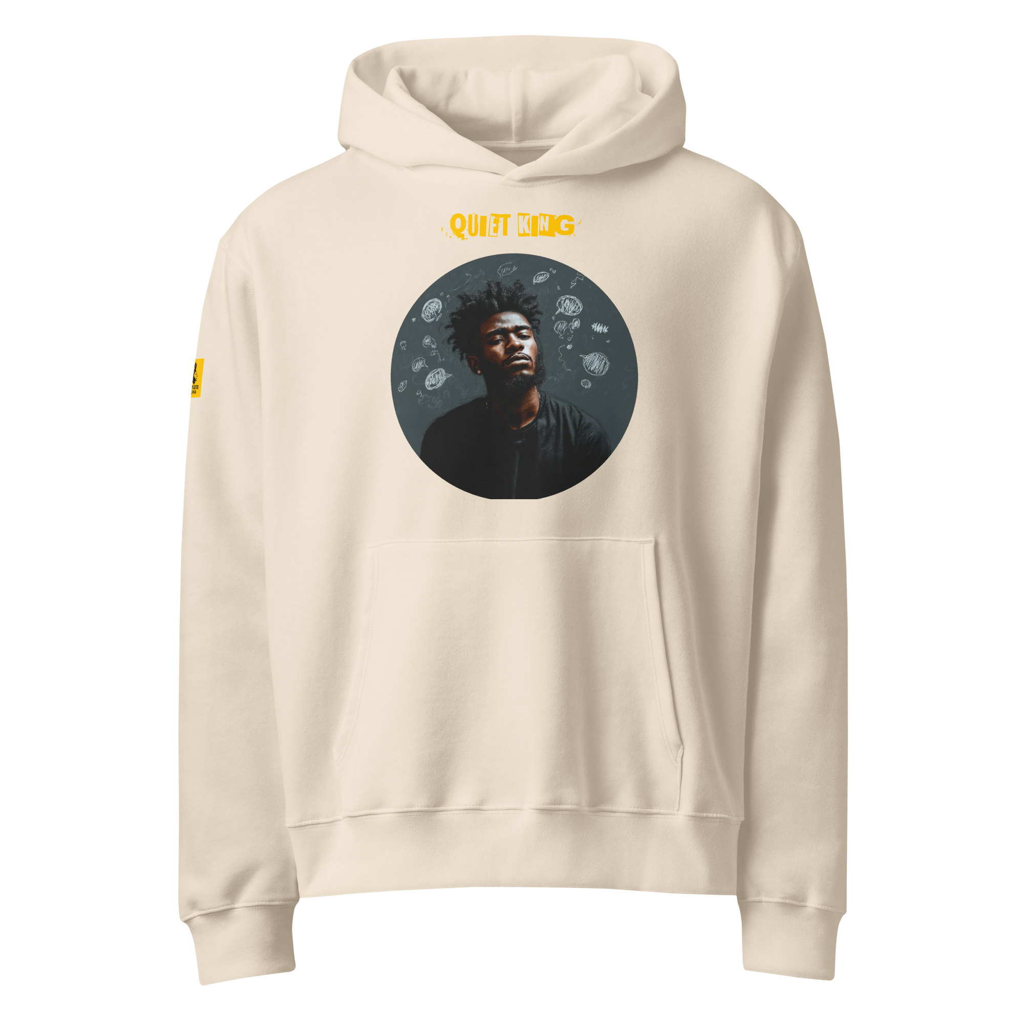 IntrovertedAlpha™ Oversized Hoodie in Dust for men, soft neutral heavyweight hoodie with a relaxed fit