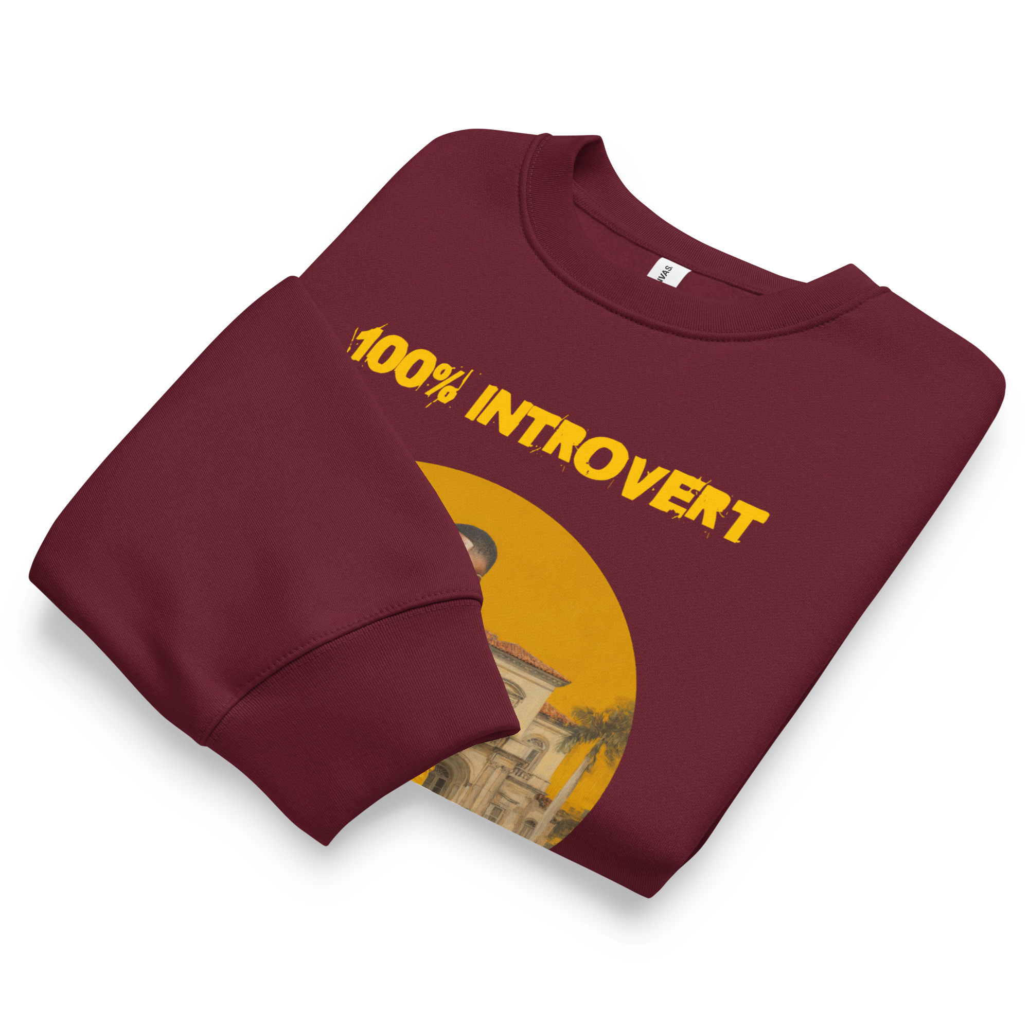 Xantho Philos™ Oversized Sweatshirt in Maroon for men, rich-toned oversized sweatshirt with heavyweight comfort