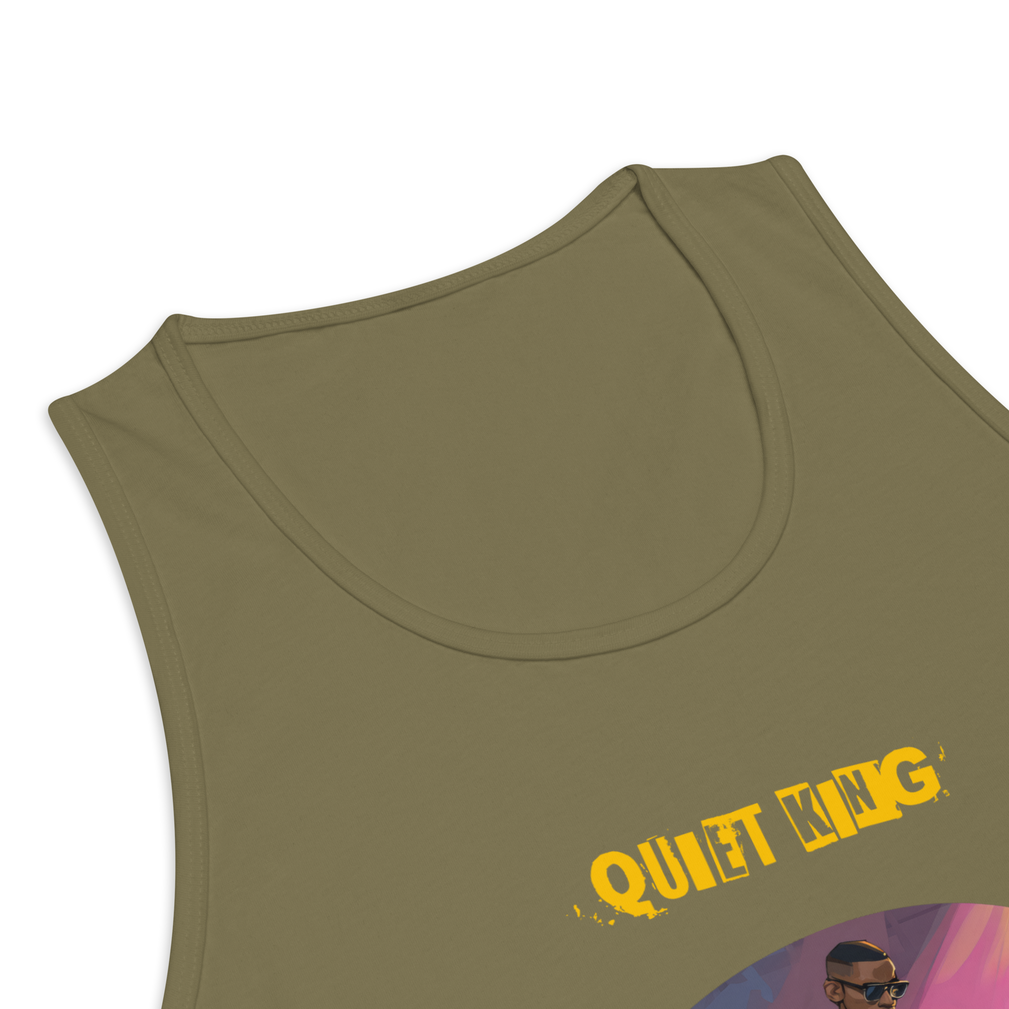 IntrovertedAlpha™ Tank Top in Military Green for men, athletic streetwear tank with a grounded utilitarian tone