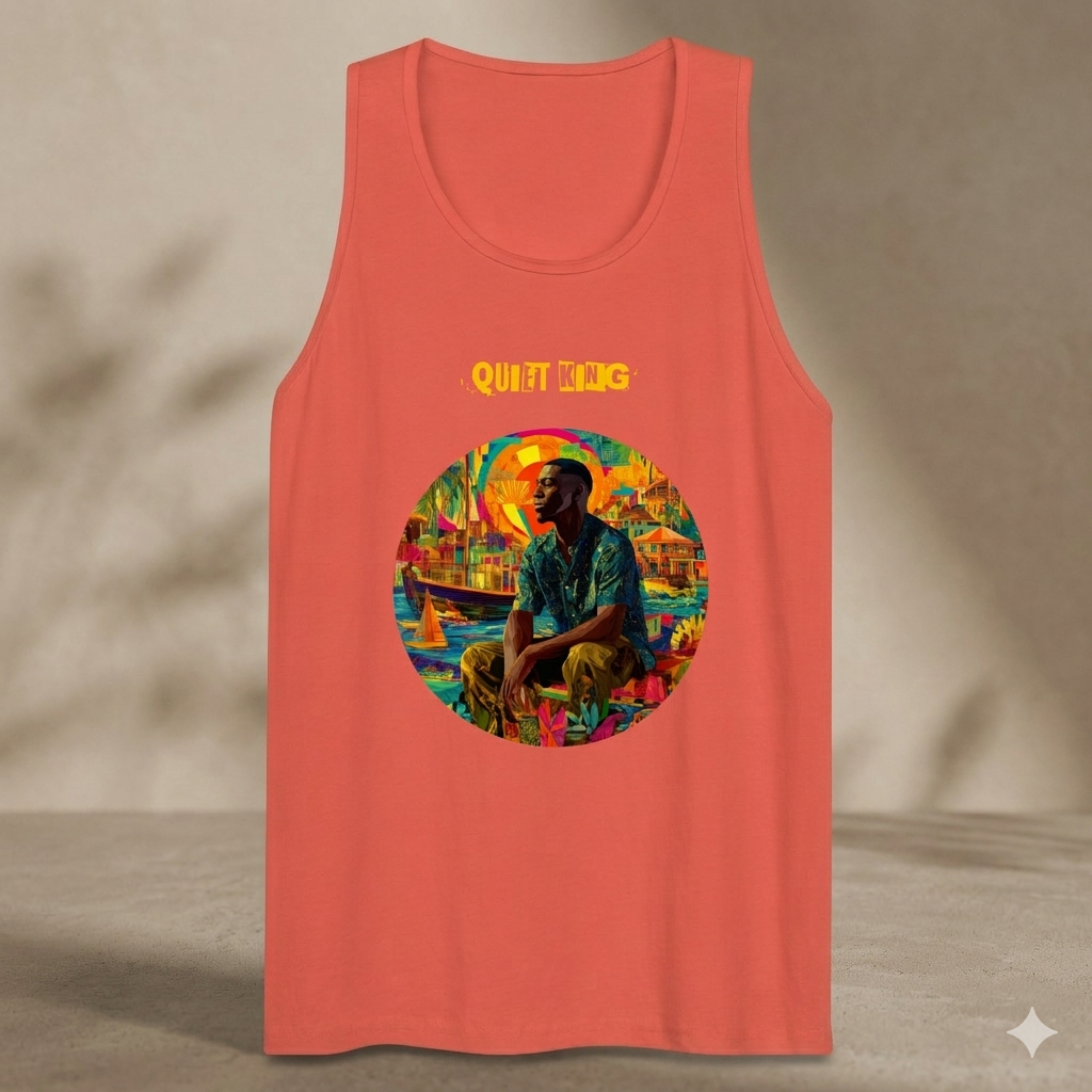 IntrovertedAlpha™ Tank Top in Coral for men, lightweight summer tank top with a vibrant casual tone
