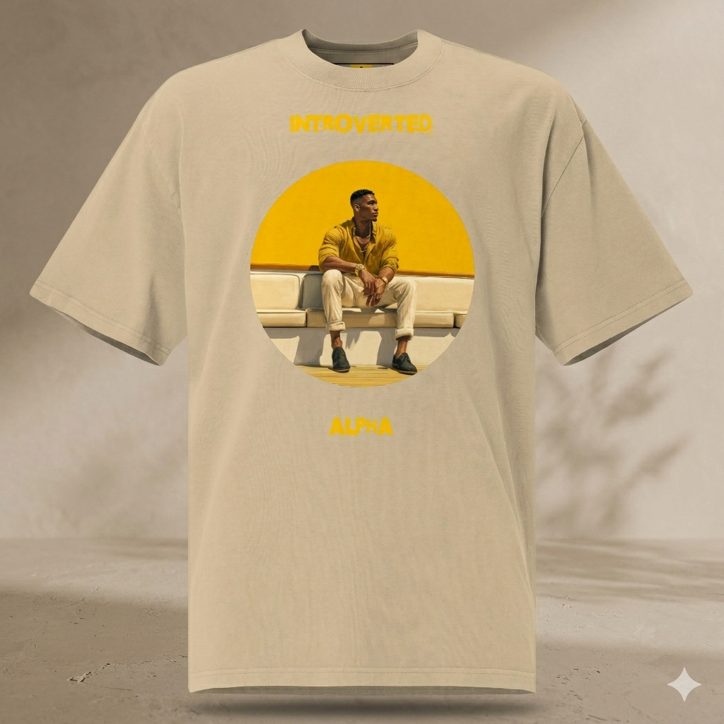 Xantho Philos™ Oversized Faded T-Shirt in Faded Khaki for men, neutral oversized T-shirt with casual streetwear style